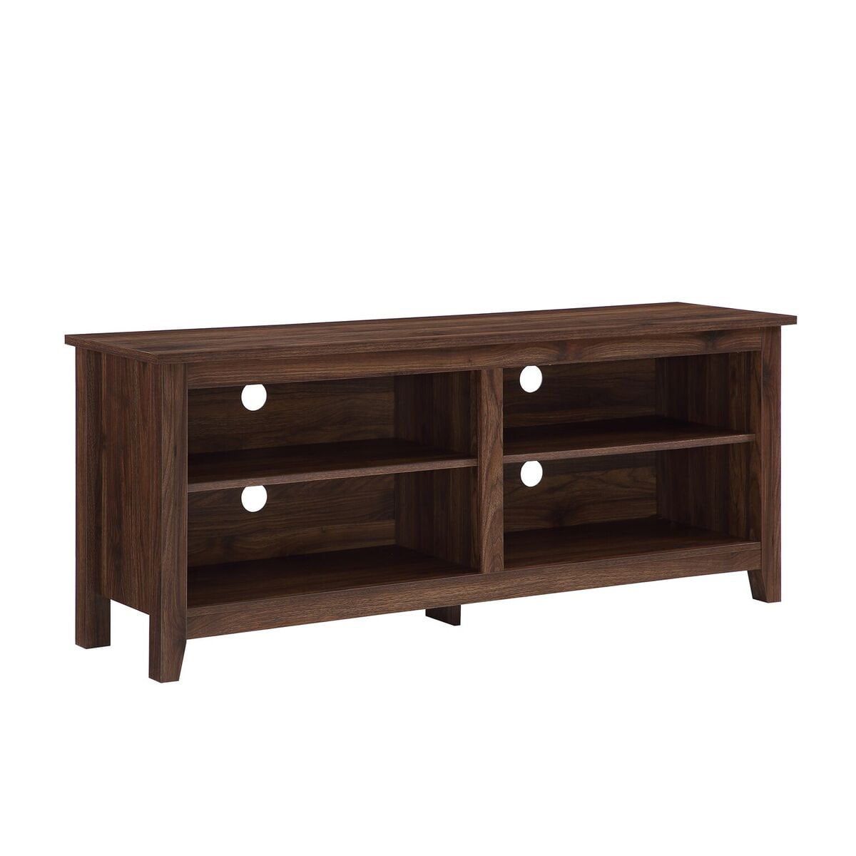 Dark Walnut 58" Wood TV Media Stand with Adjustable Shelves