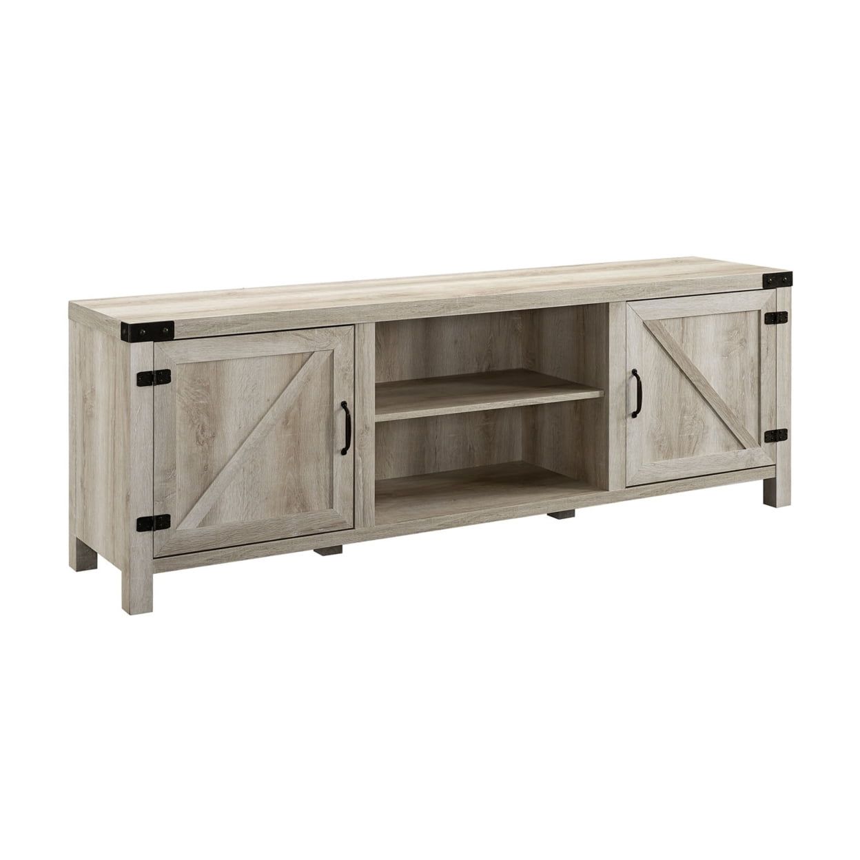 White Oak 70" Modern Farmhouse TV Stand with Cabinet