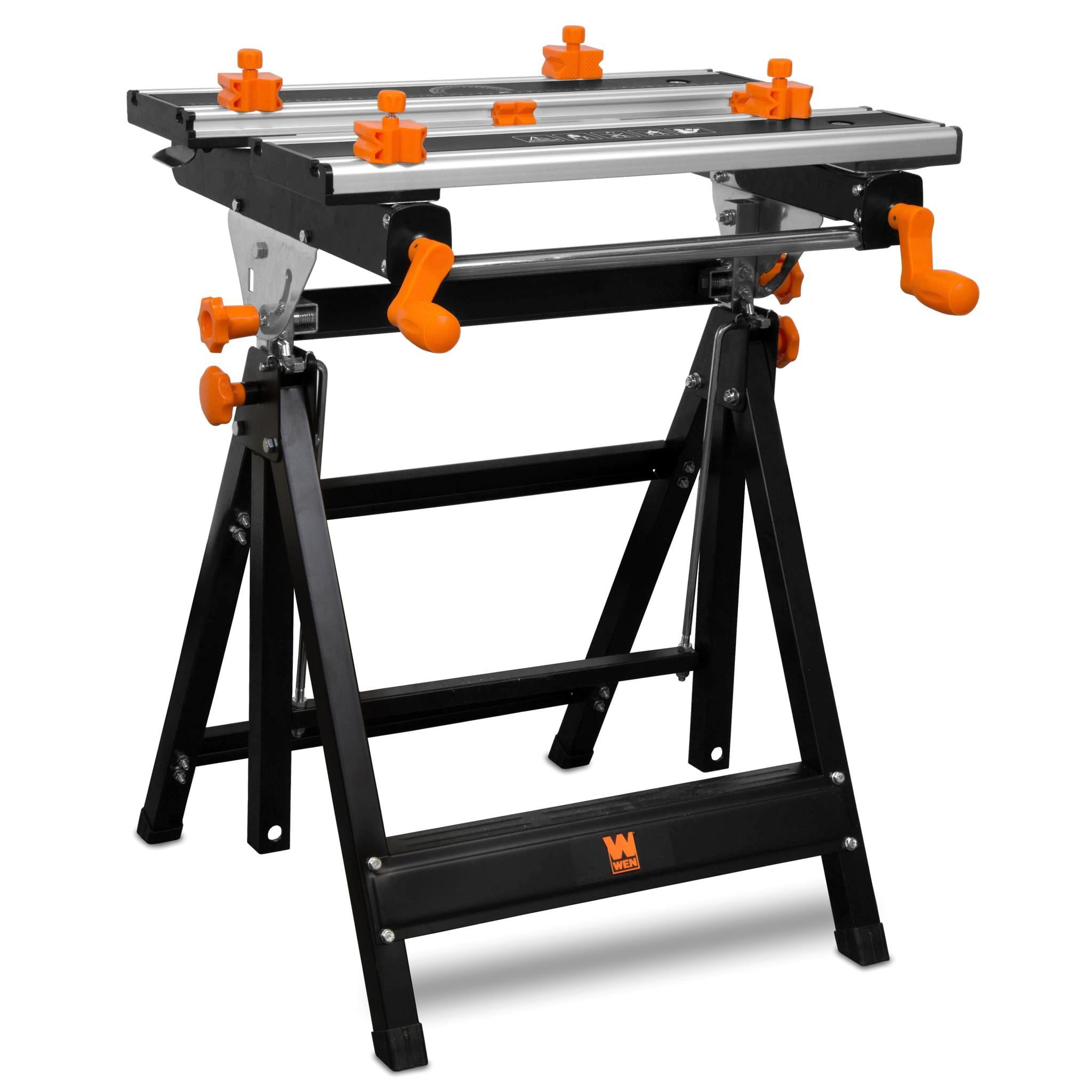 Adjustable Height Steel Portable Workbench with Sliding Clamps