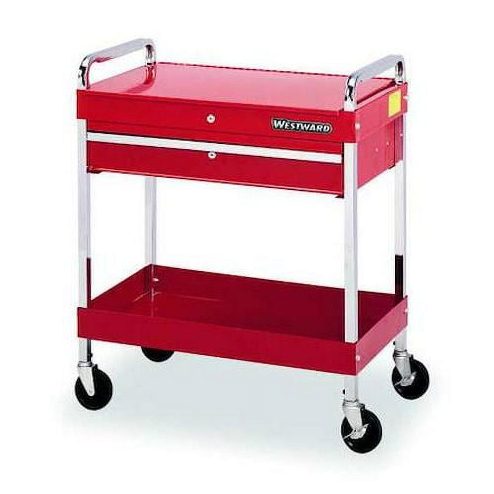 Gloss Red Steel Rolling Tool Utility Cart with Drawer