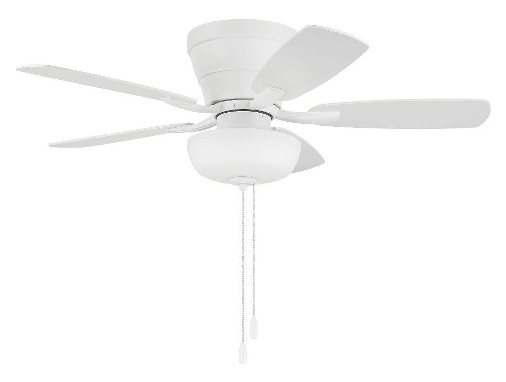 Wheeler 42" White MDF Flush Mount Ceiling Fan with Light