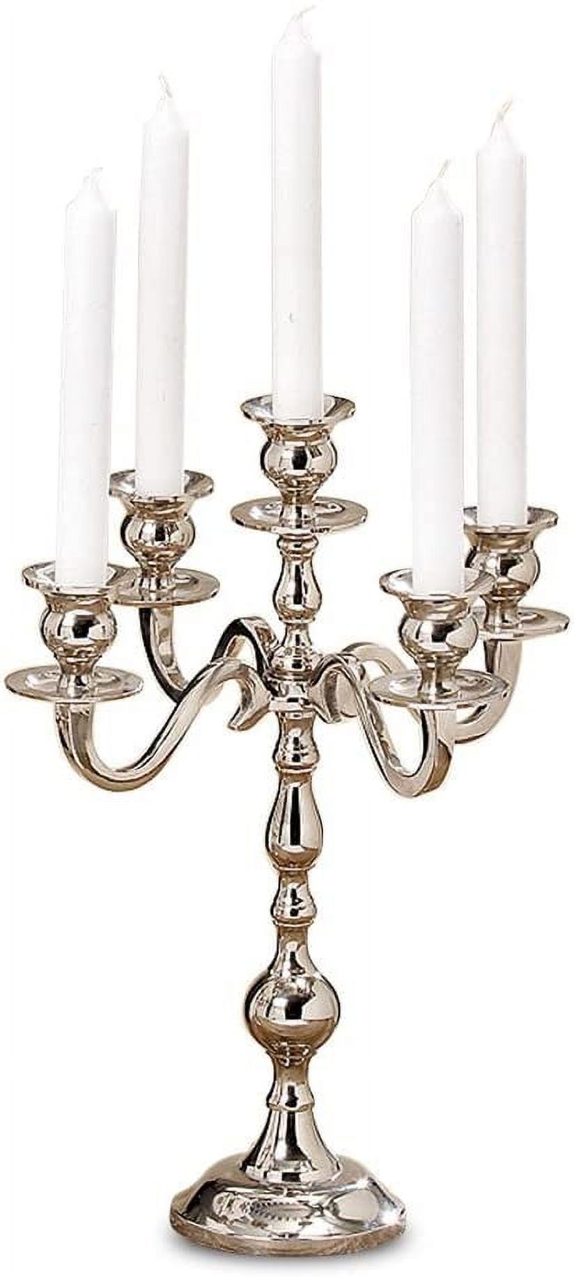 Silver Aluminum Nickel 5-Arm Traditional Candelabra