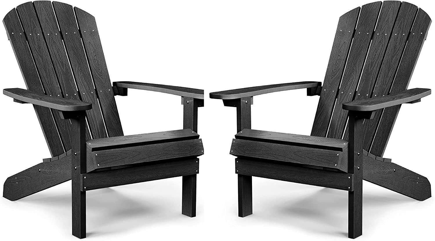 Black Plastic Adirondack Armchairs Set of 2