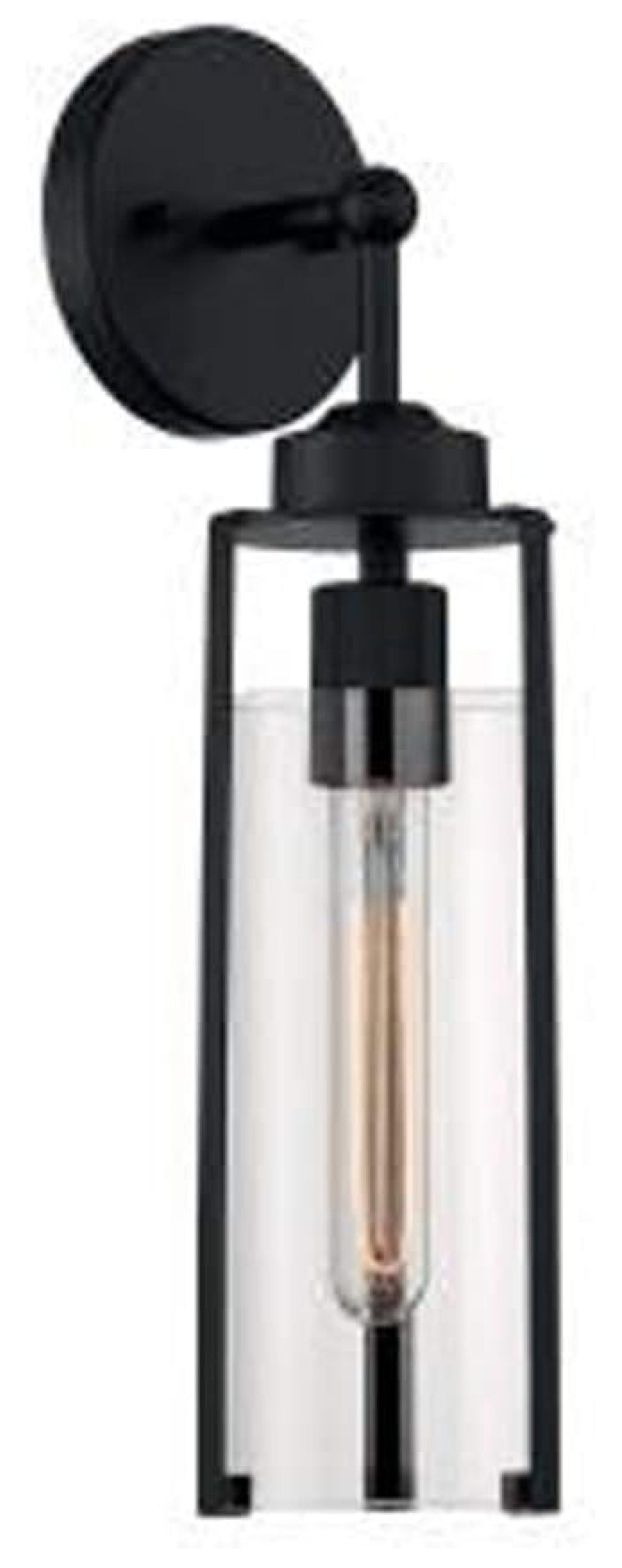 Marina 17'' Matte Black Modern Dimmable Cylinder Sconce