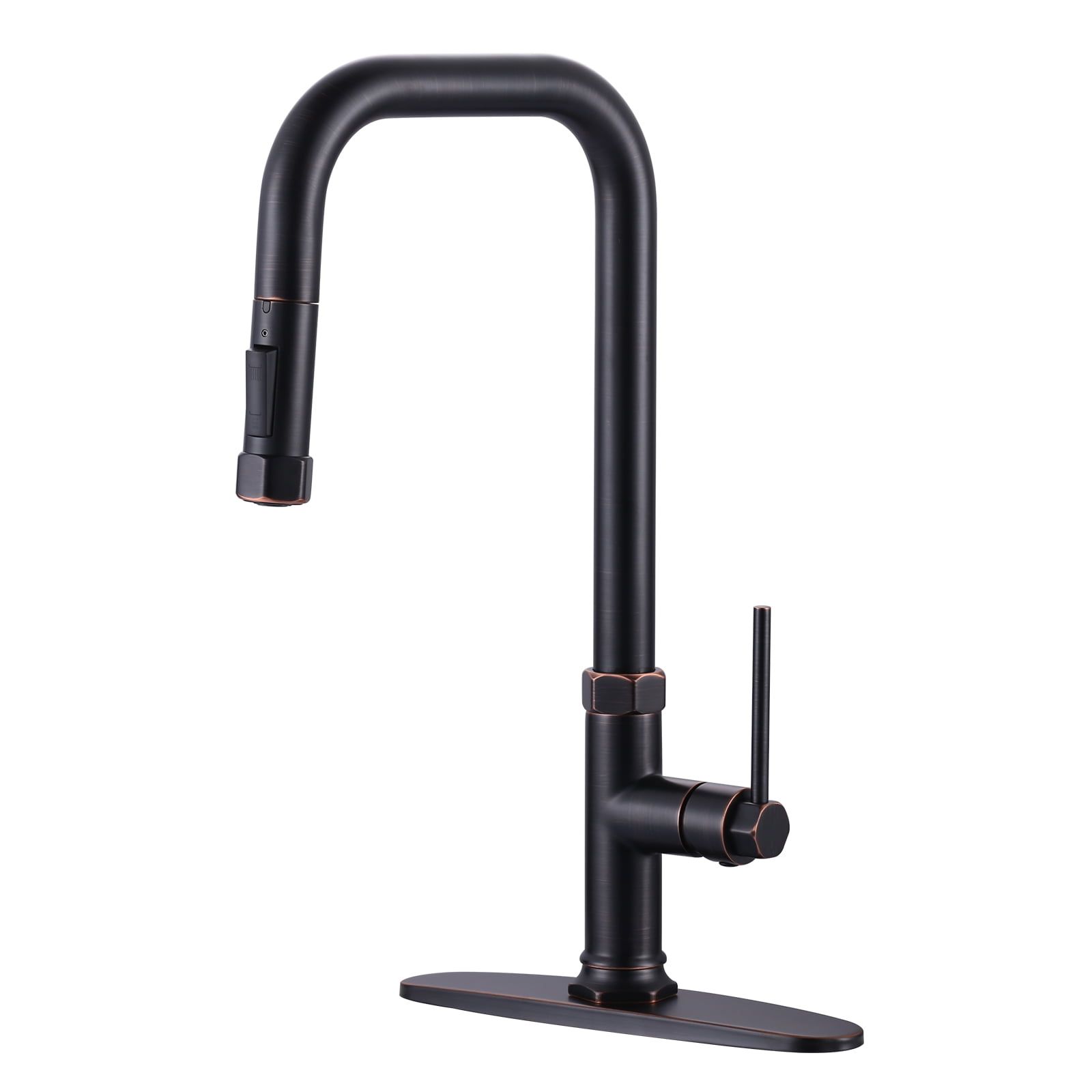 17-Inch Oil Rubbed Bronze Single Handle Pull Down Kitchen Faucet