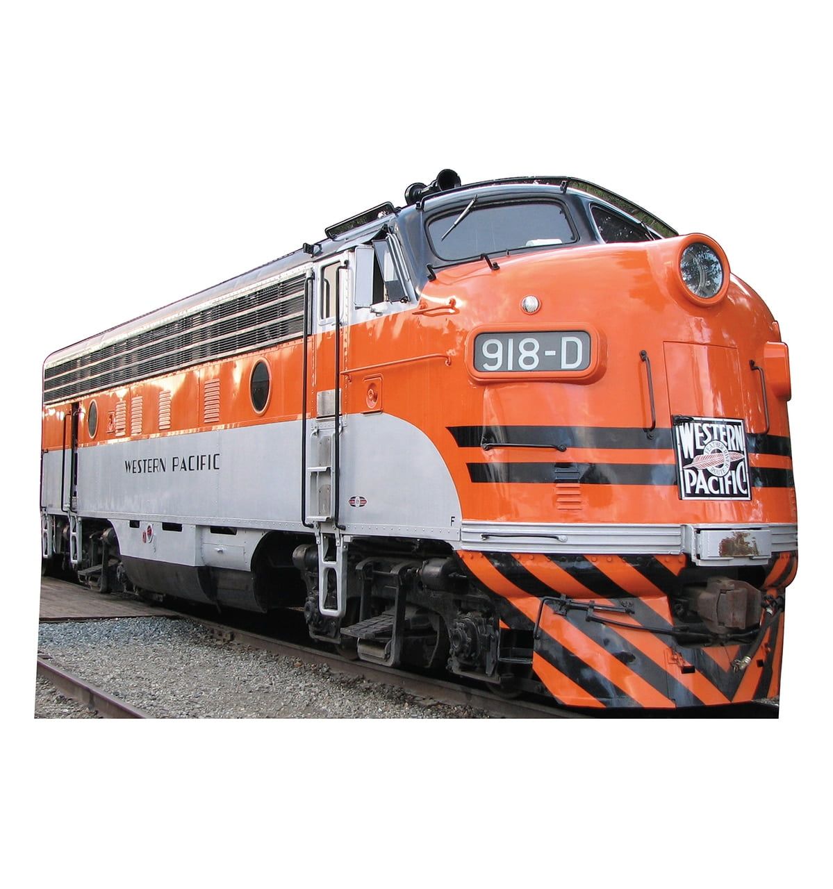 WP 918D Orange and Silver Train Cardboard Cutout