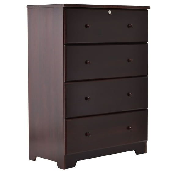 Mahogany Mid-Century Modern Vertical 4-Drawer Chest