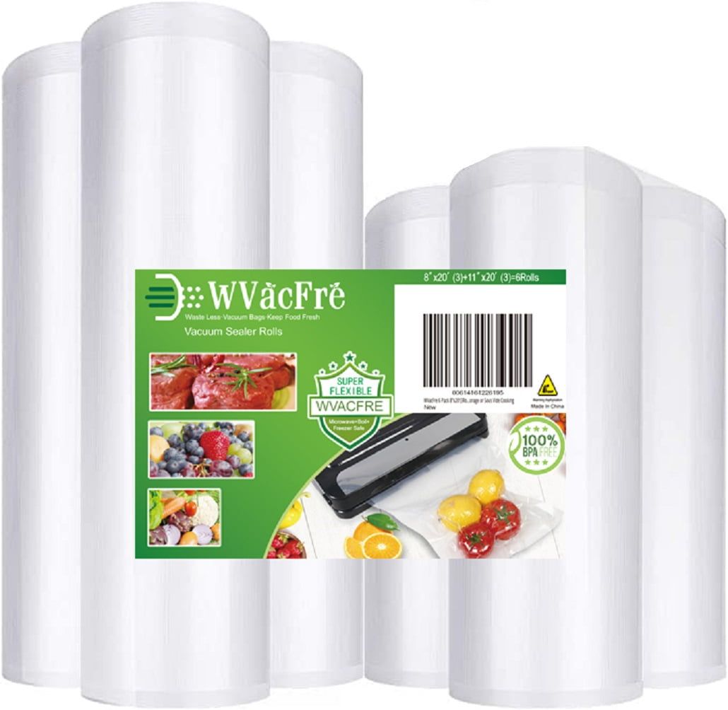 6 Pack BPA-Free Heavy Duty Vacuum Sealer Rolls for Food Storage