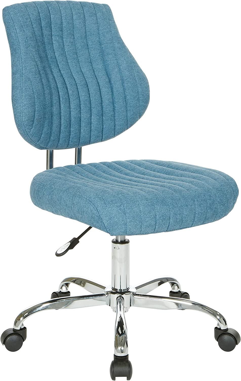 Sky Blue Mesh Fabric Armless Ergonomic Executive Swivel Chair