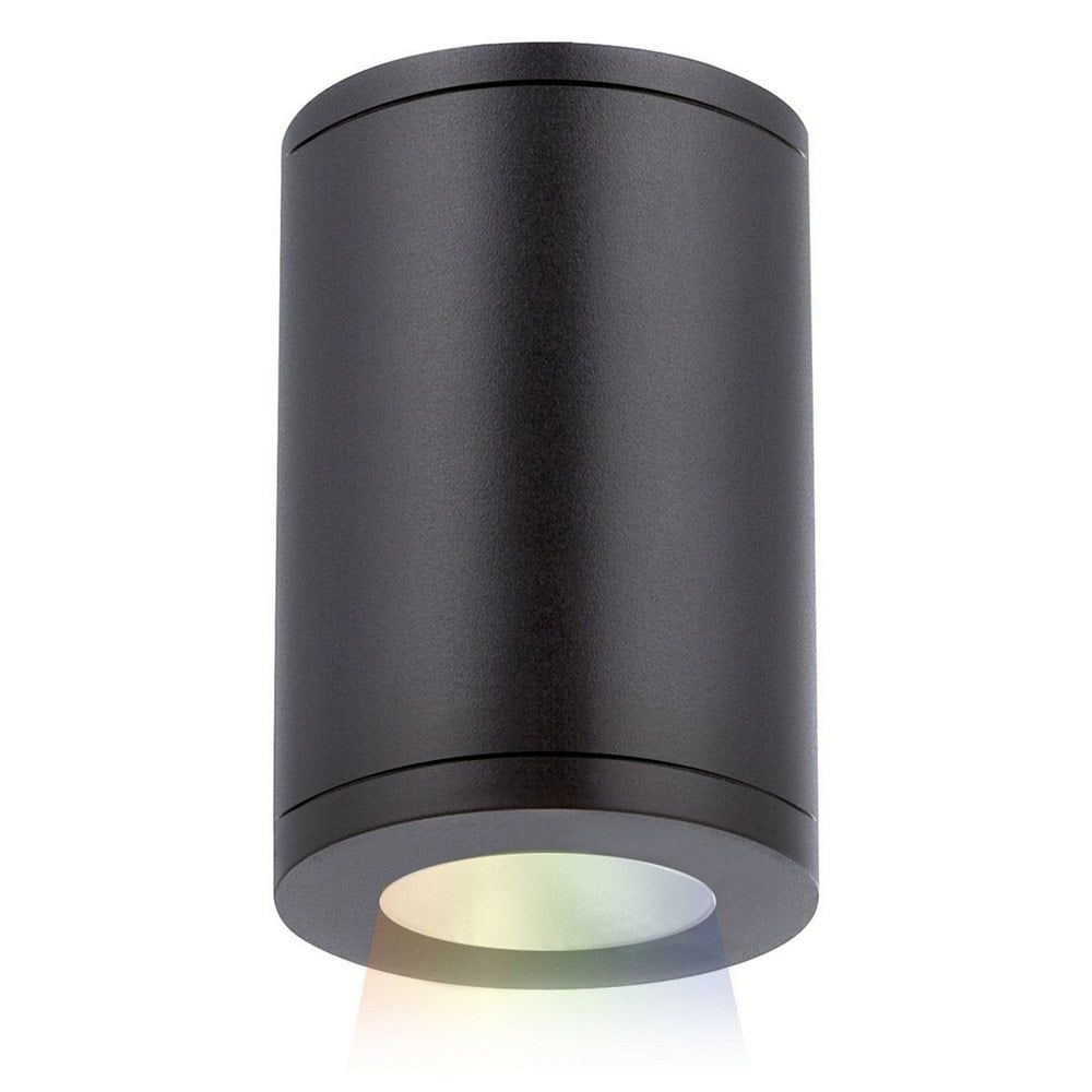 Eclipse 5" Black LED Color Changing Outdoor Flush Mount Light