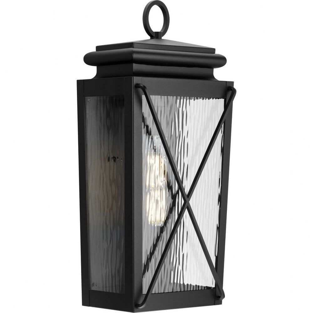 Wakeford Textured Black Steel Outdoor Wall Lantern