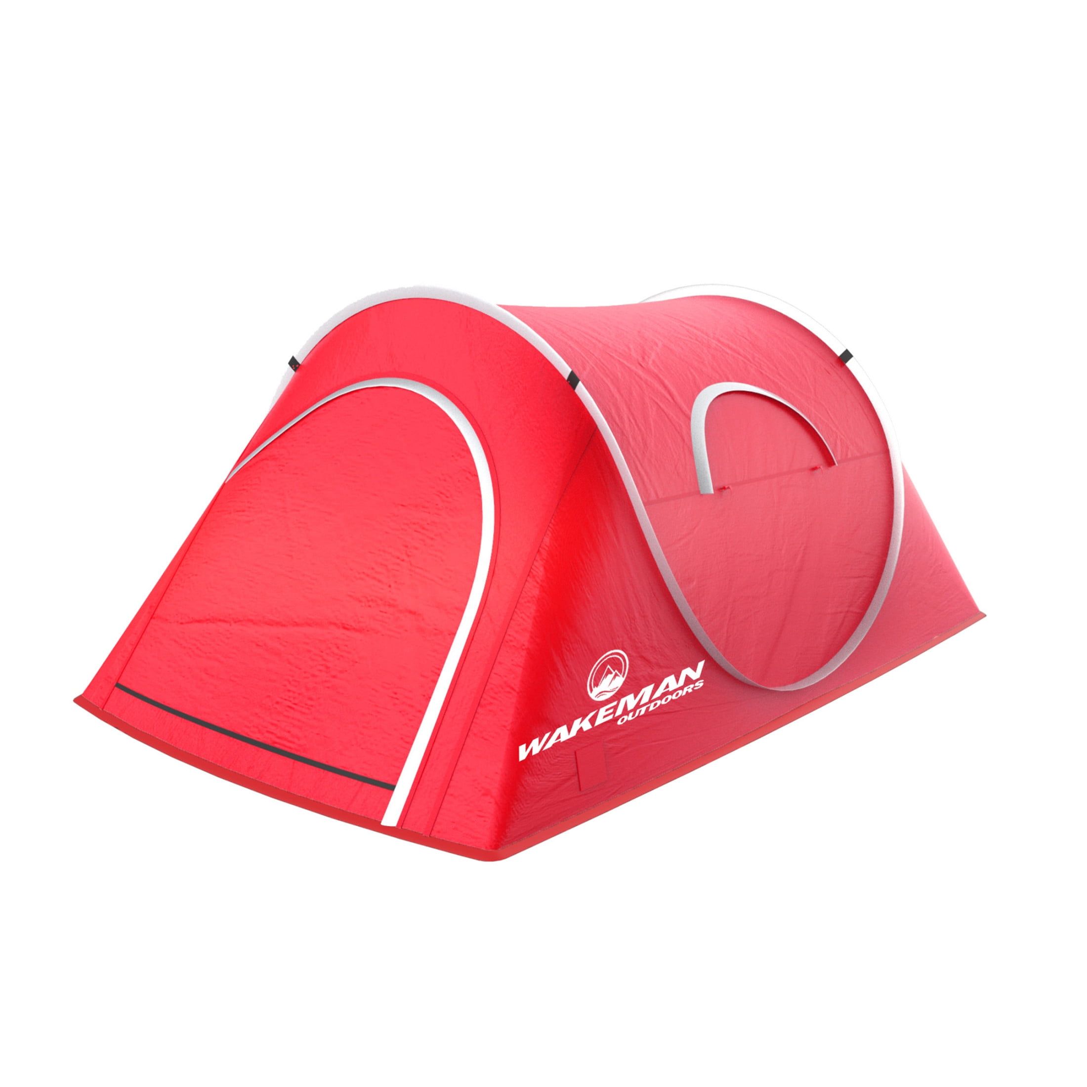 Red 2-Person Three Season Pop-Up Camping Tent with Carry Bag