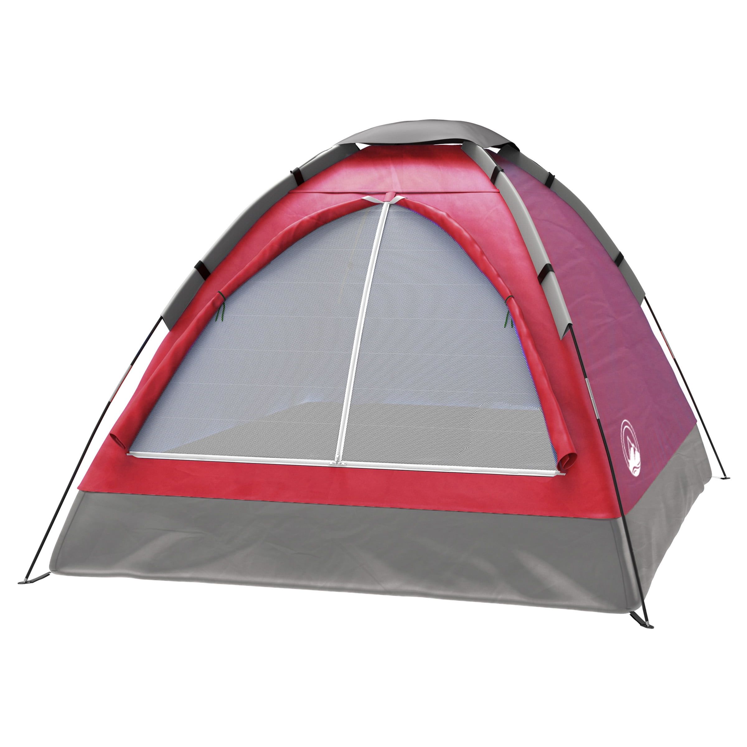 Red Three Season 2-Person Dome Camping Tent with Carry Bag