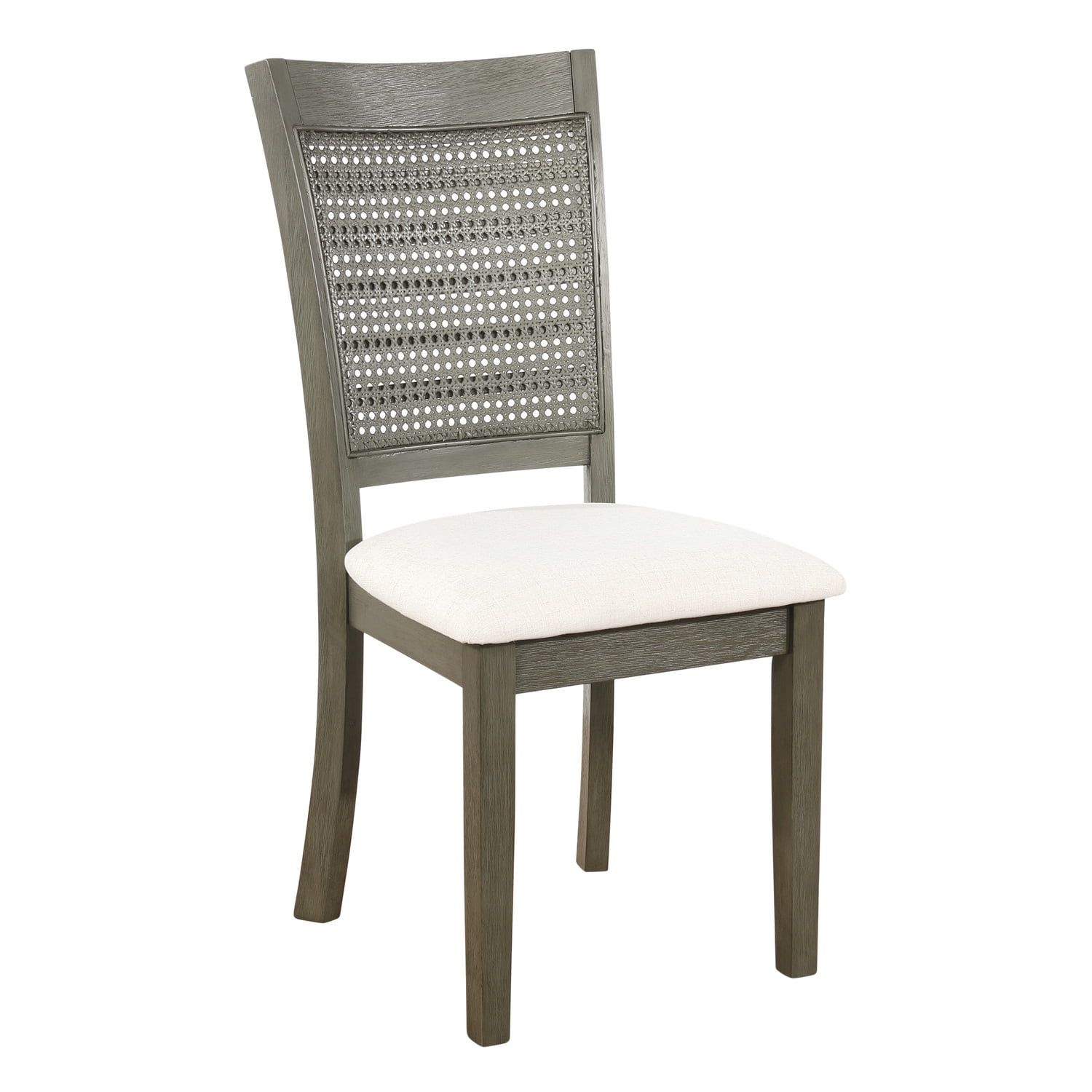 Walden Antique Grey Linen & Cane Back Dining Chair Set