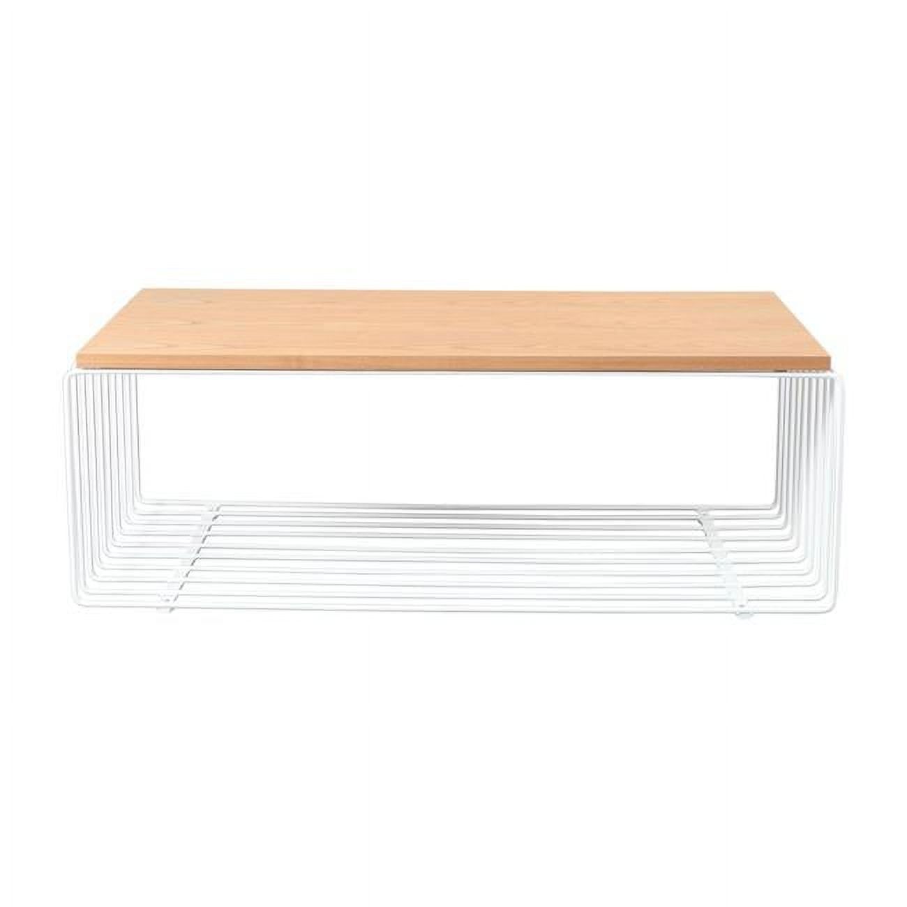 Walden Ash Wood Veneer and White Metal Rectangular Coffee Table