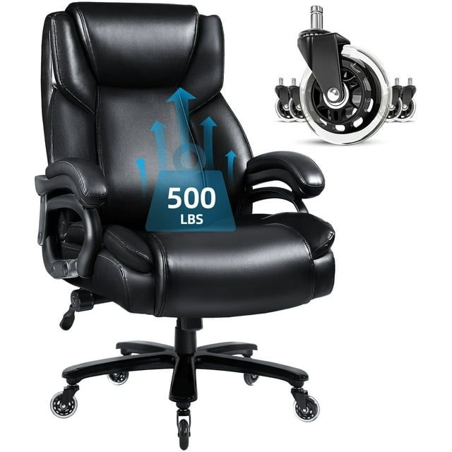 Black High Back Leather Executive Swivel Office Chair