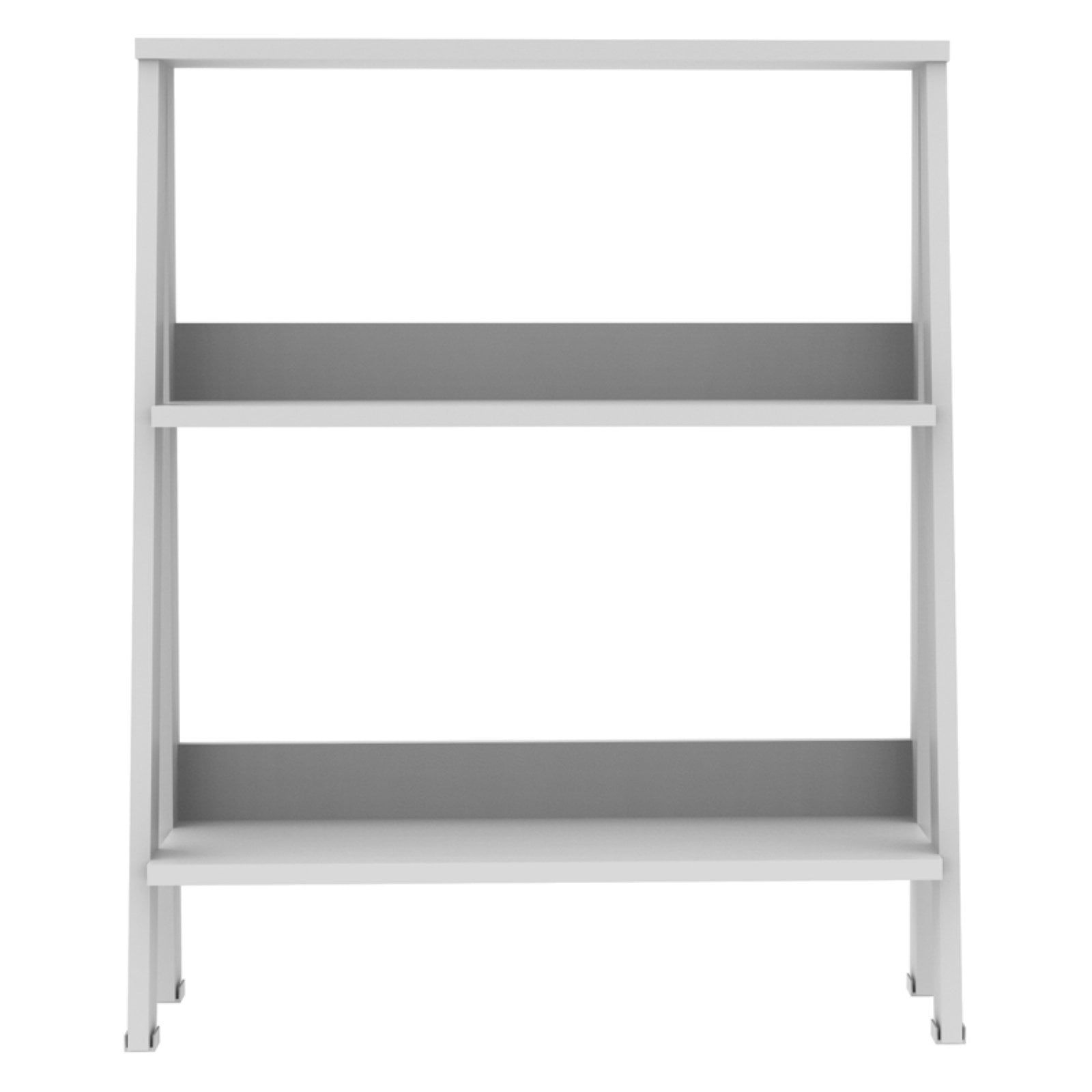 White 55" Wood Ladder Bookcase with 4 Shelves