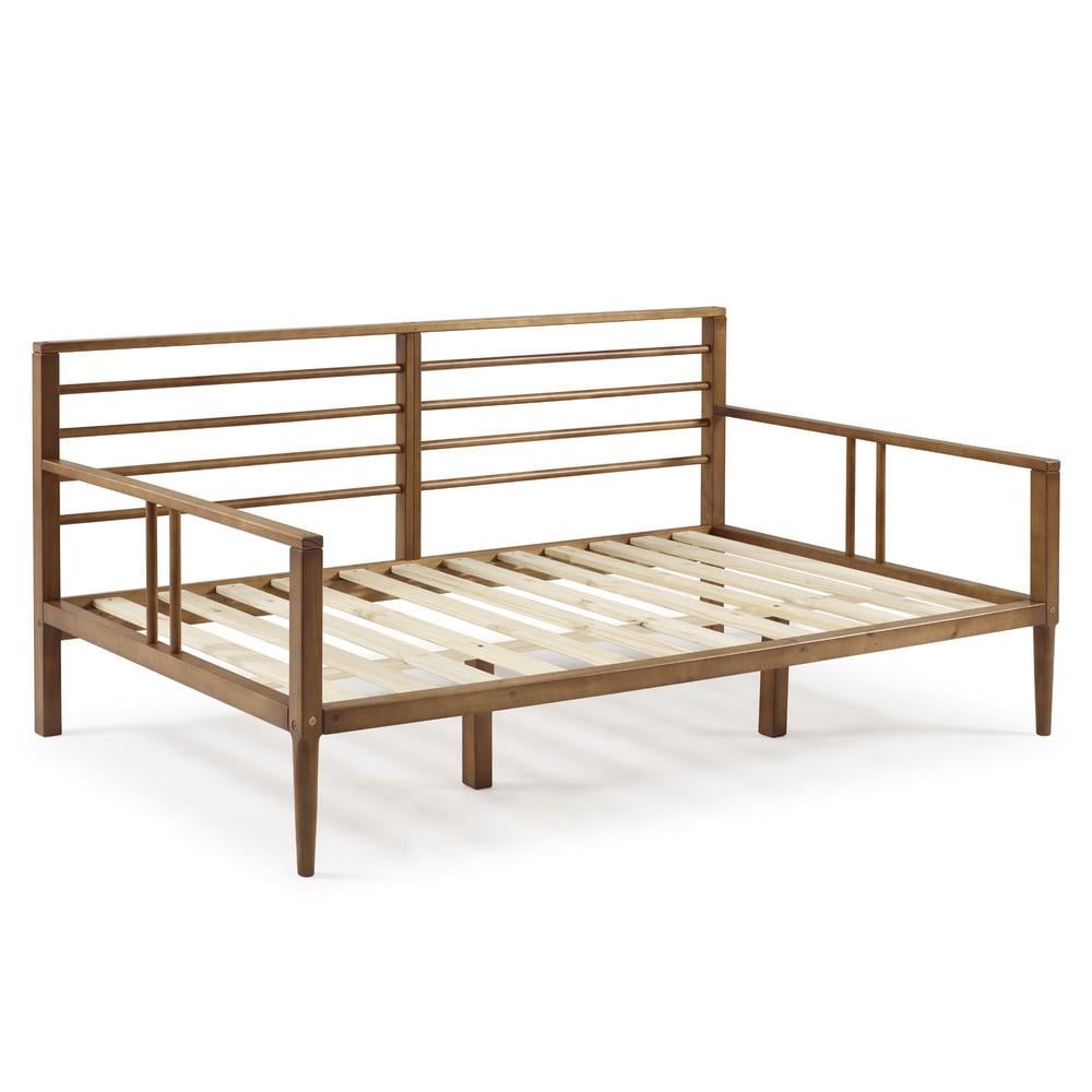 Twin Caramel Solid Wood Spindle Daybed with Headboard