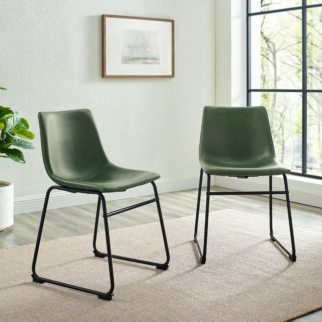 Modern Black Faux Leather Side Chair with Alloy Steel Frame