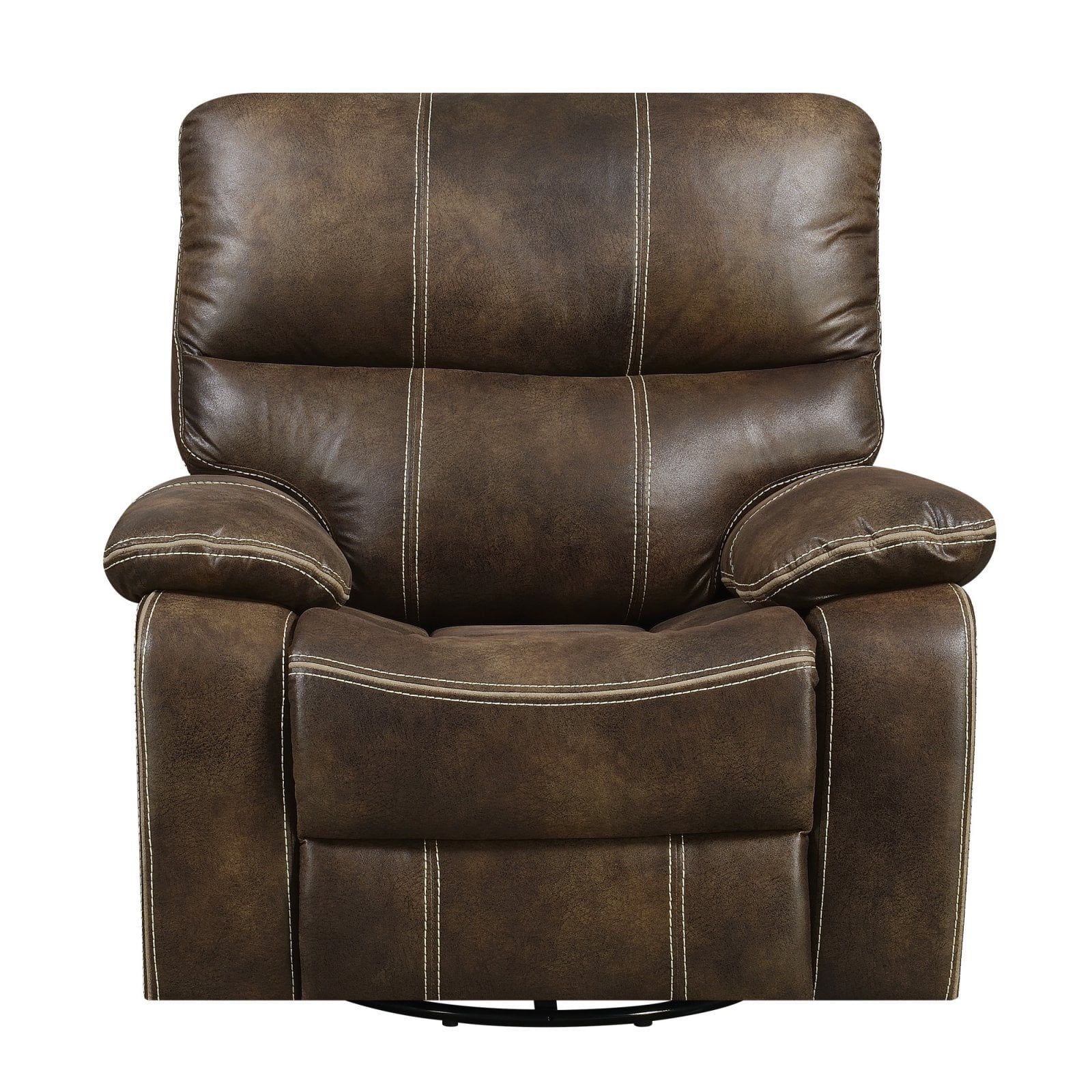 Brown Faux Leather Swivel Recliner Chair