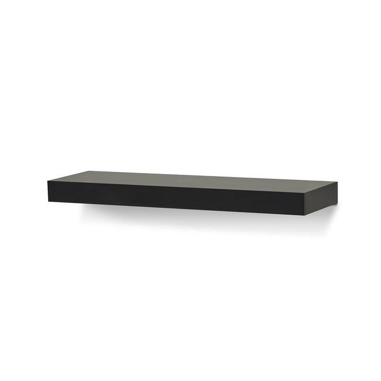 Sleek Black MDF 20" Modern Floating Wall Shelf