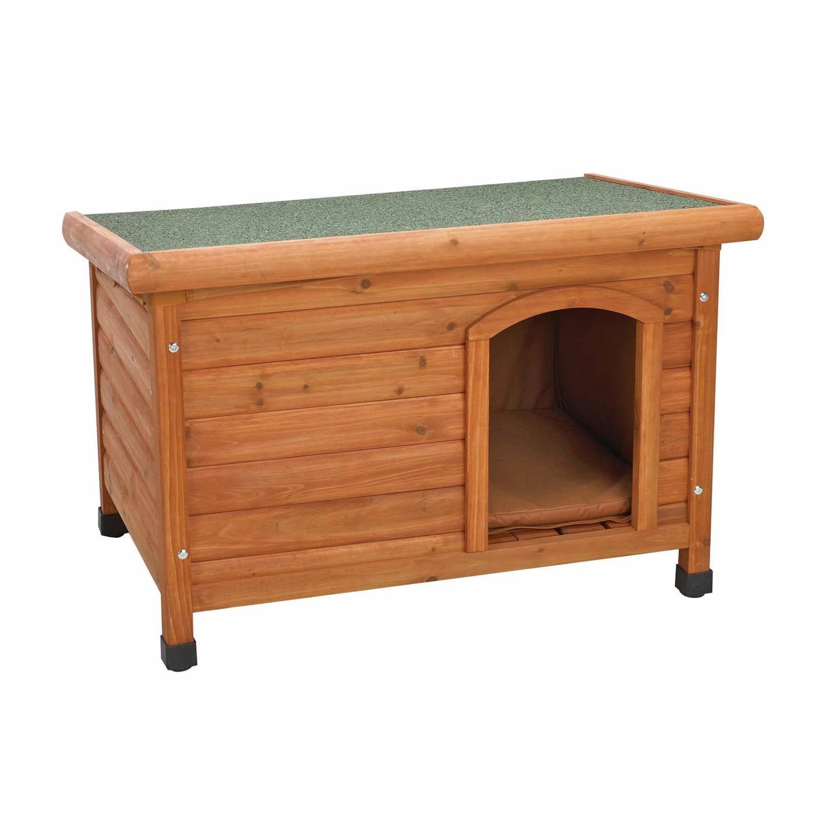 Small Brown Wood Dog House with Waterproof Roof