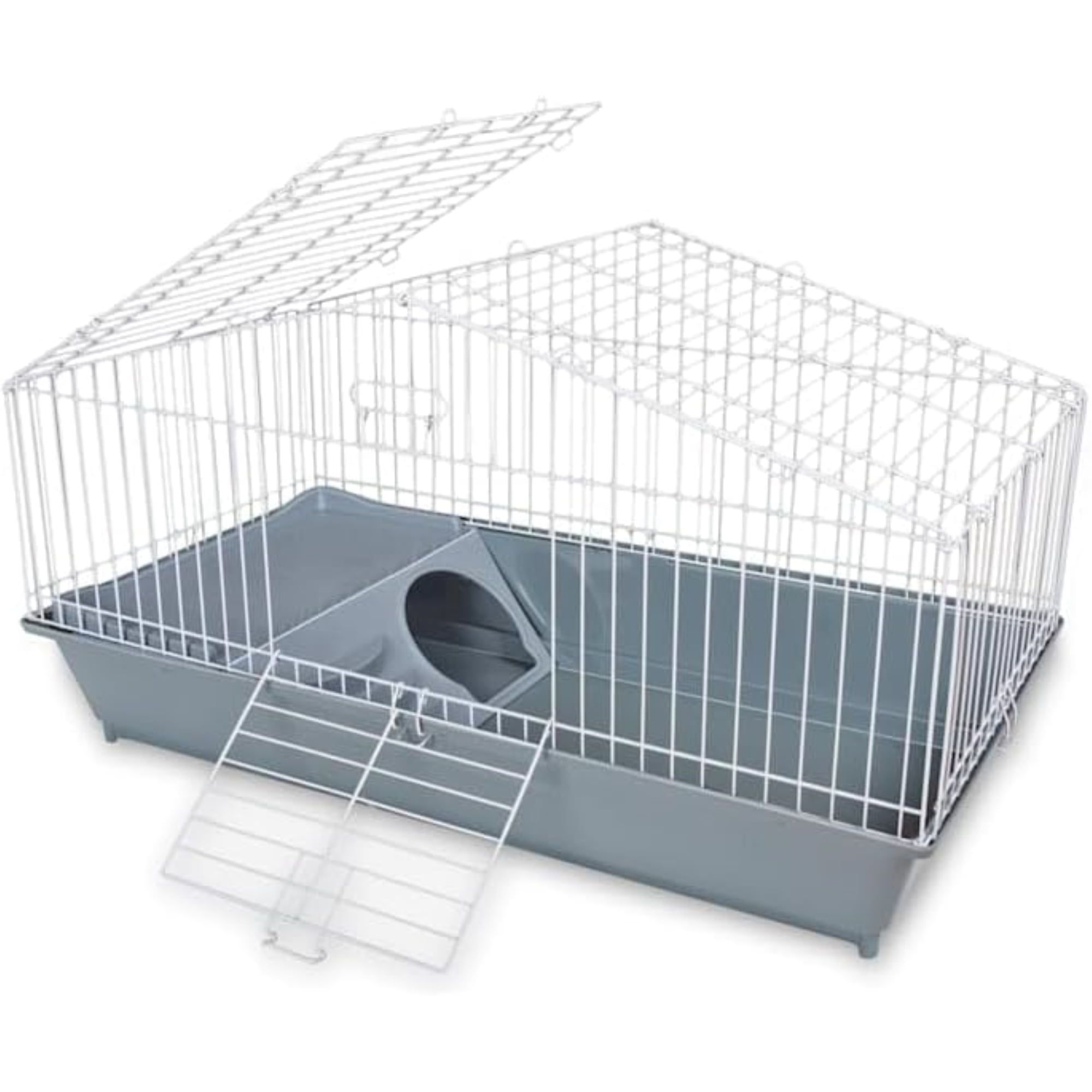 Gray Heavy-Duty Plastic Small Pet Home with Ramp and Hideout