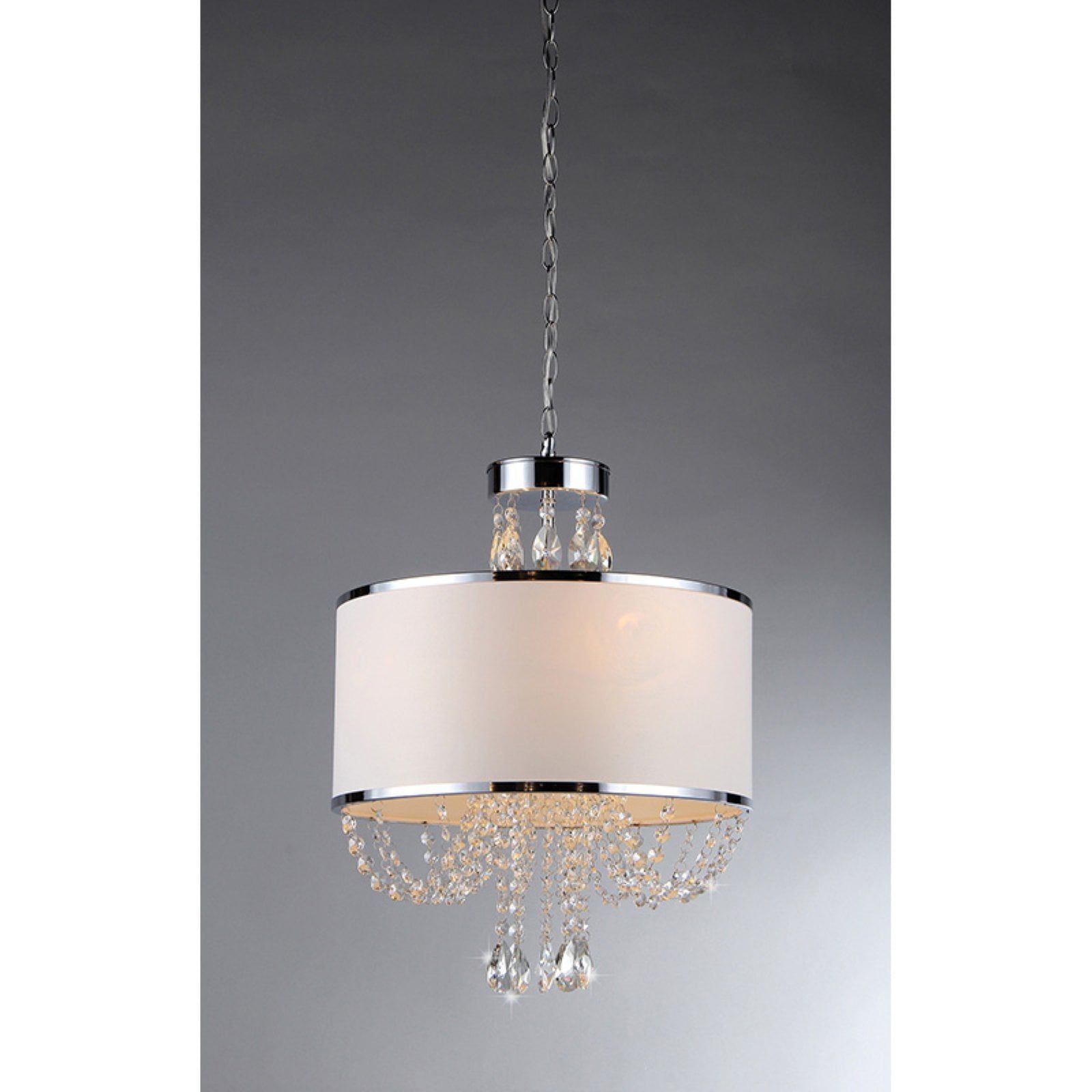 Hera 17'' Chrome and Crystal 4-Light Chandelier