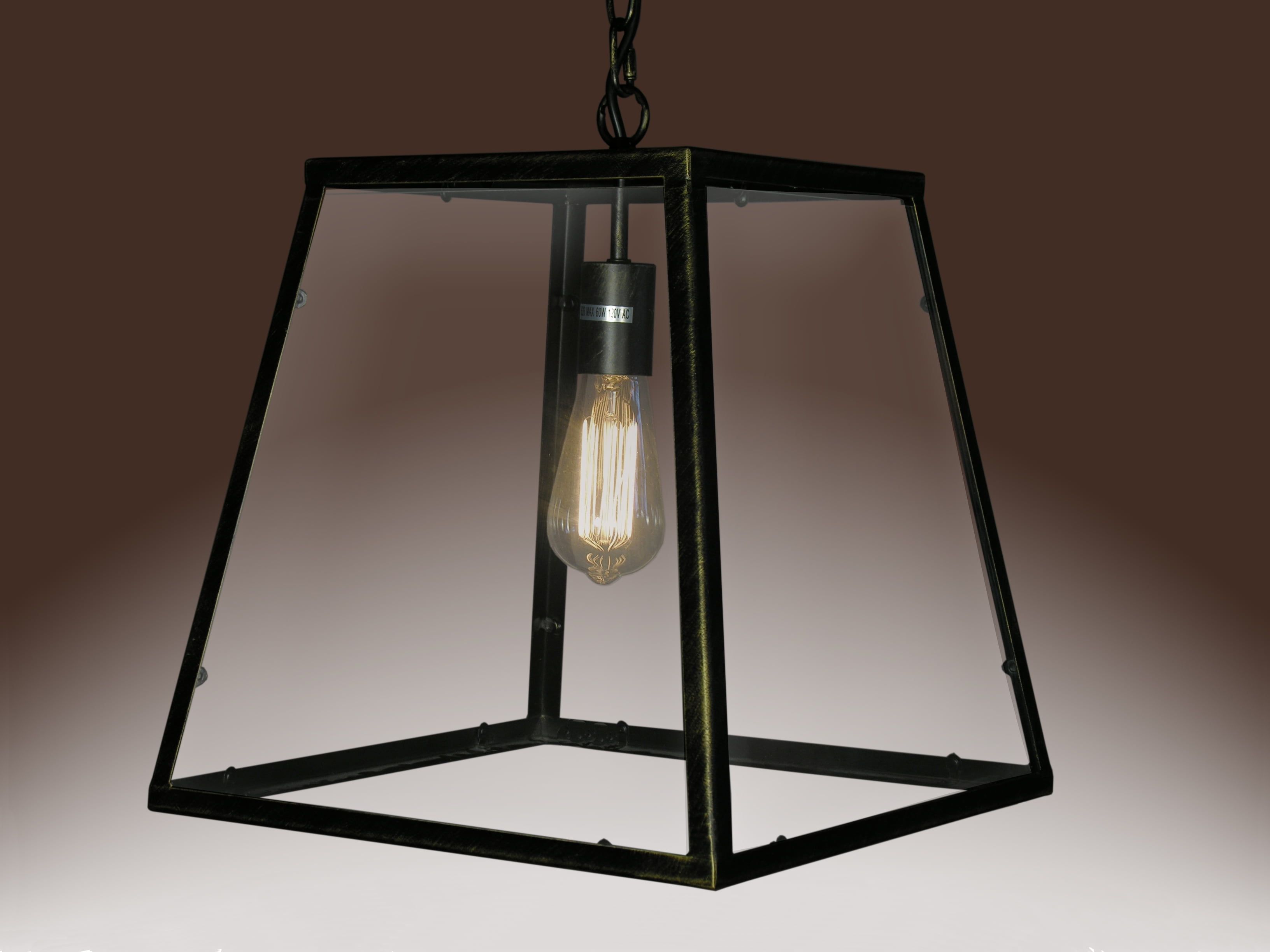 Minerva 16" Black Antique Metal Edison Pendant Lamp with Clear Glass Shade