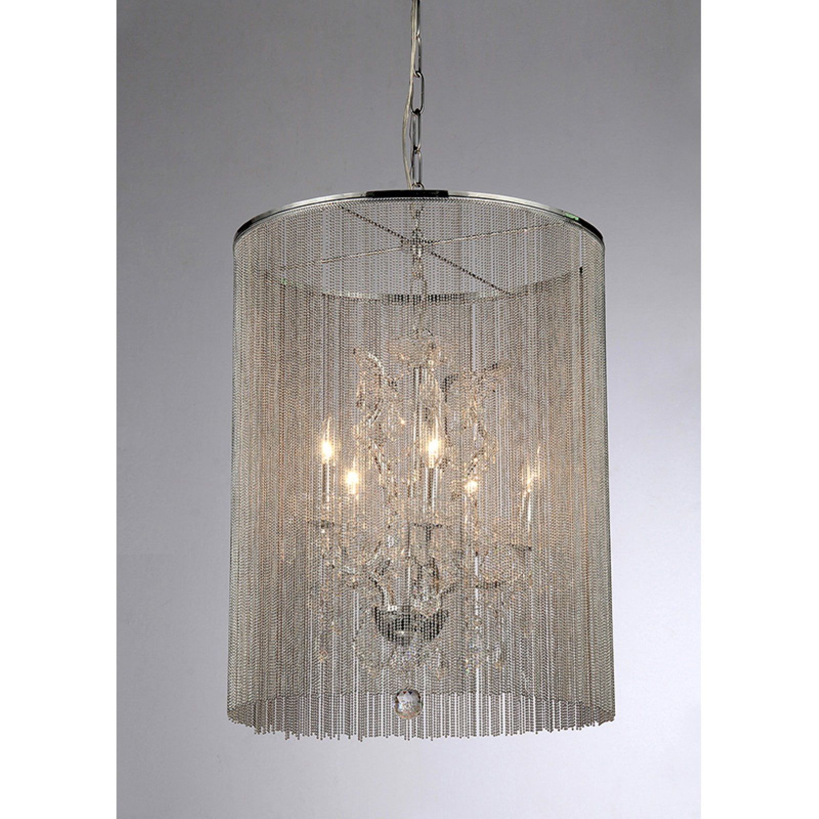 Rosalias Elegance Chrome Cage 6-Light Chandelier