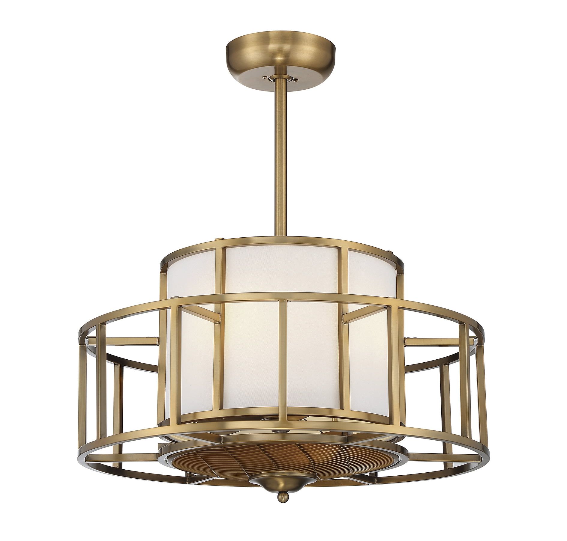 Oslo Warm Brass 4-Light LED Fan D'Lier with Remote