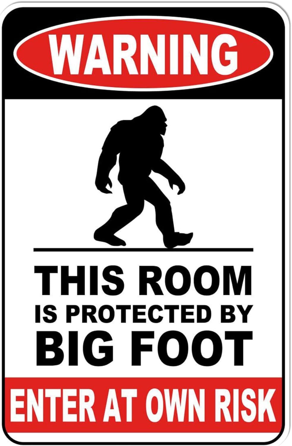 Warning Big Foot Property Protection Metal Sign