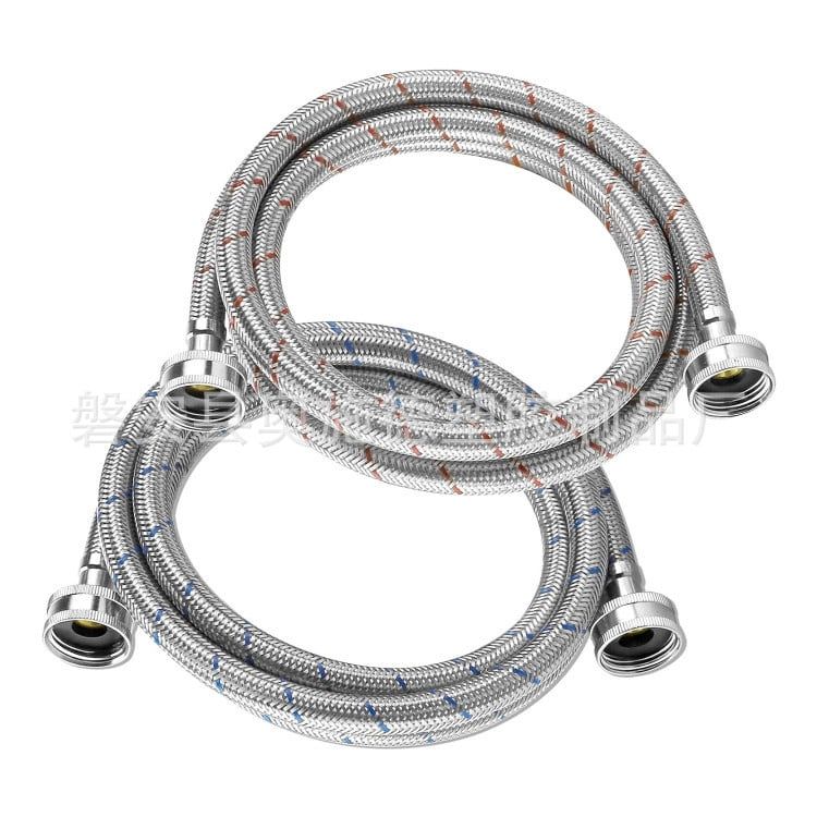 Stainless Steel Braided Washing Machine Hose Set with Brass Fittings