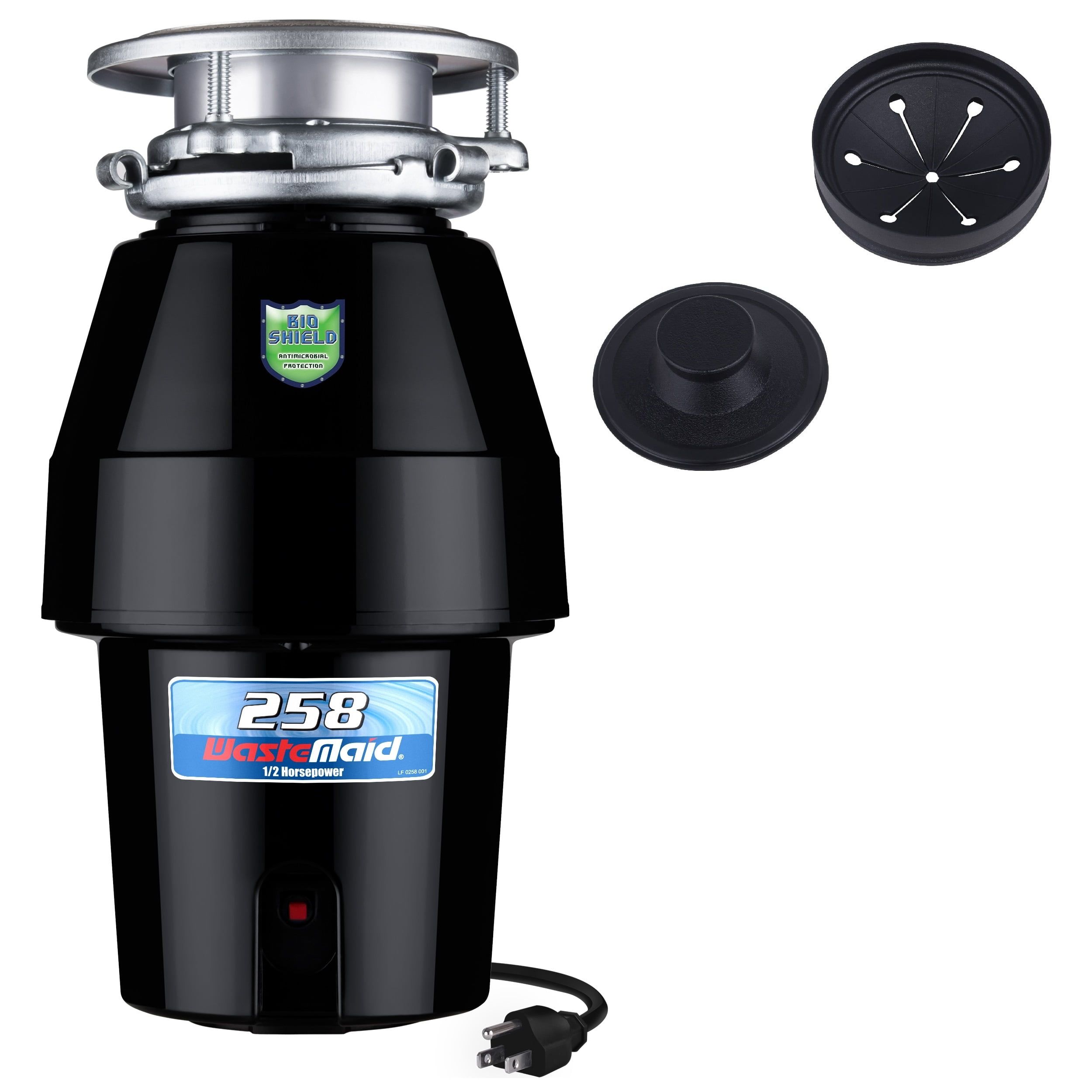 Black Stainless Steel Continuous Feed Garbage Disposal, 1/2 HP