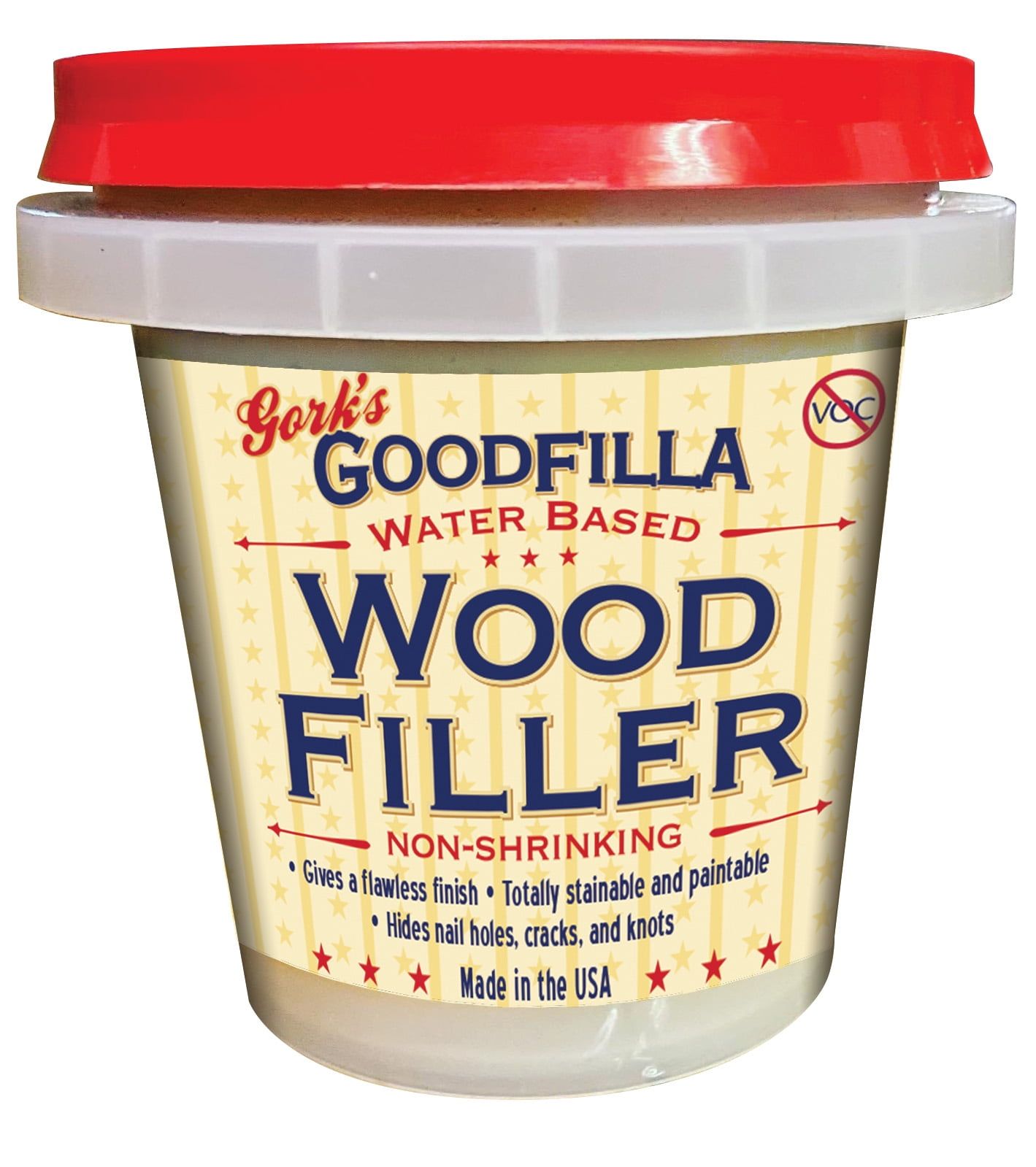 Goodfilla White Water-Based Non-Shrinking Wood Filler, 8 oz