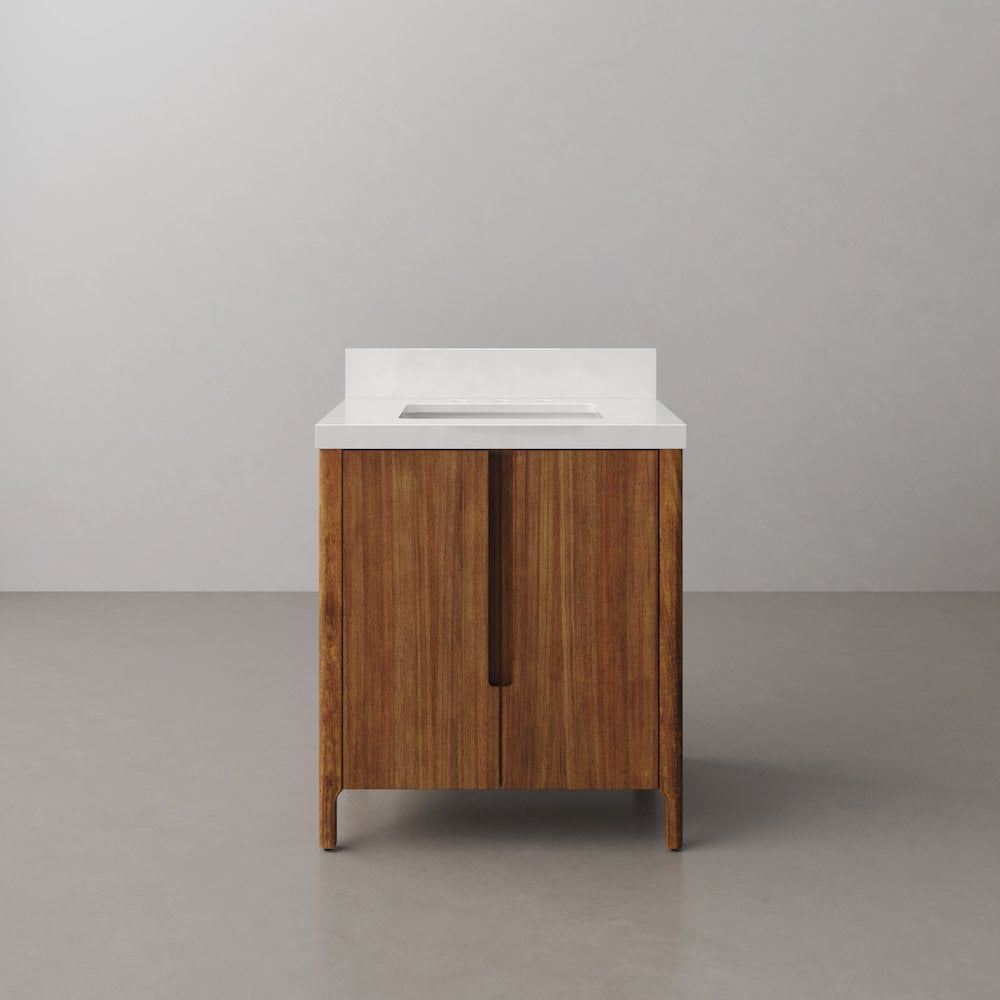 Sequoia 30" Mango Wood Bath Vanity with White Quartz Top