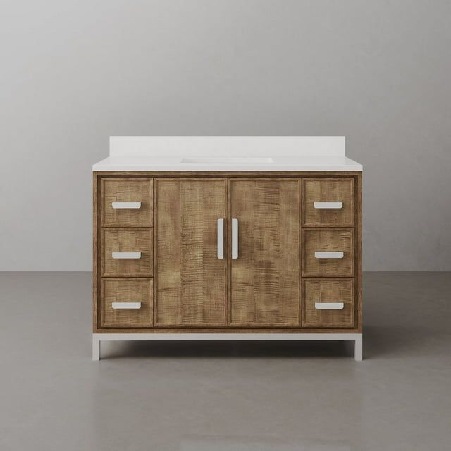 Westin 48" Lustrous Walnut Freestanding Single Bathroom Vanity with Quartz Top