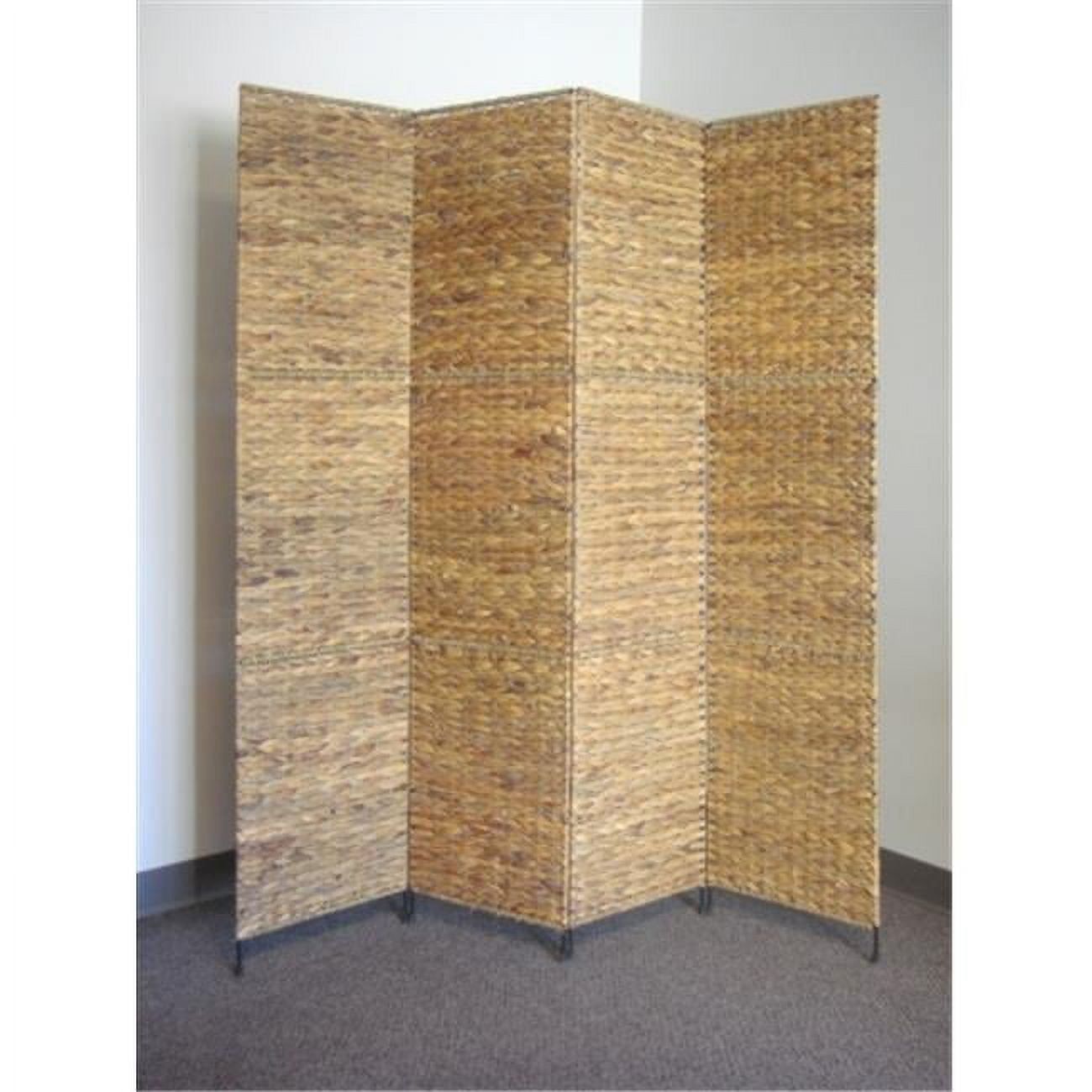 Jakarta Natural Water Hyacinth 4-Panel Folding Screen