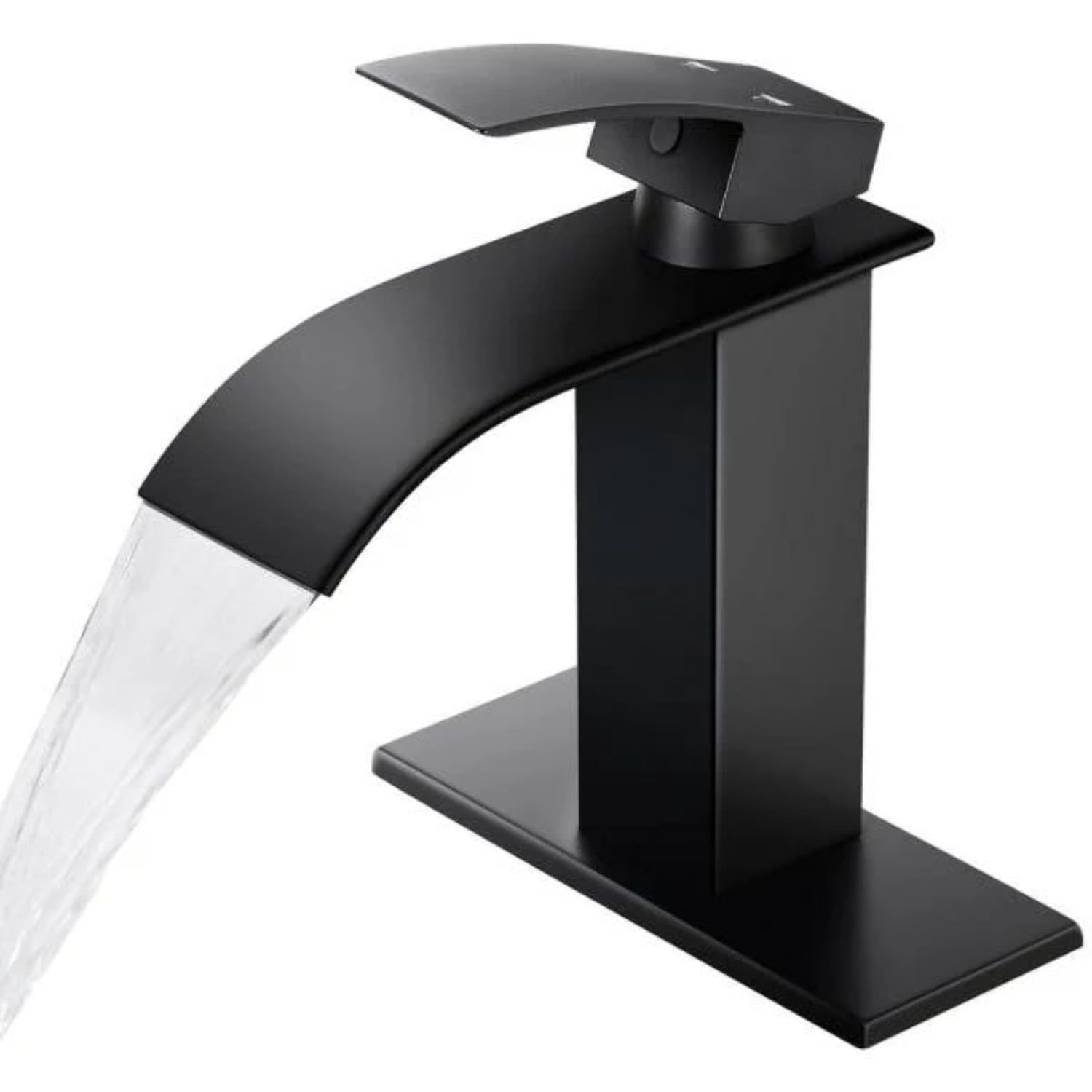 Matte Black Single Handle Low-Arc Bathroom Faucet