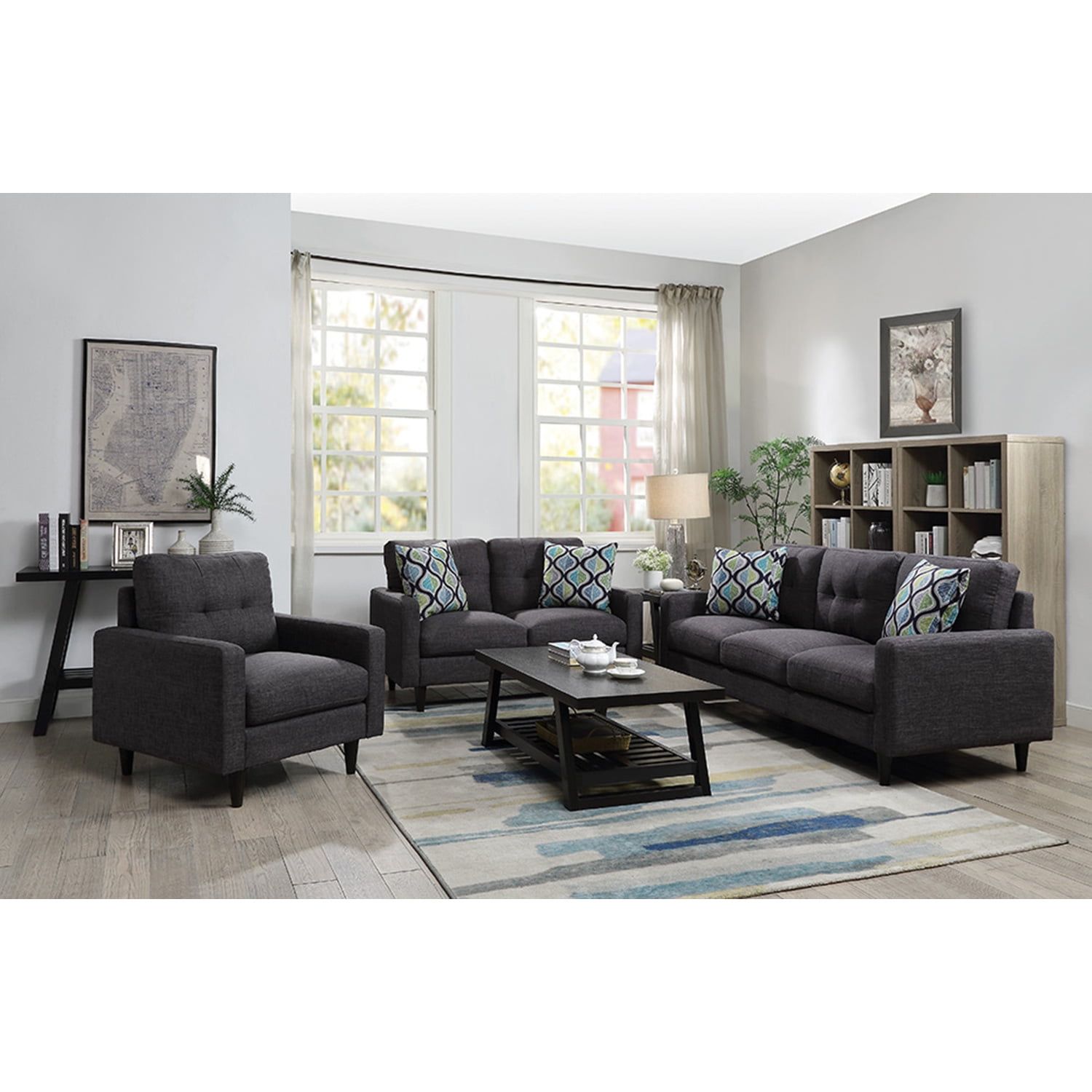 Watsonville Dark Gray 2-Piece Sofa and Loveseat Set