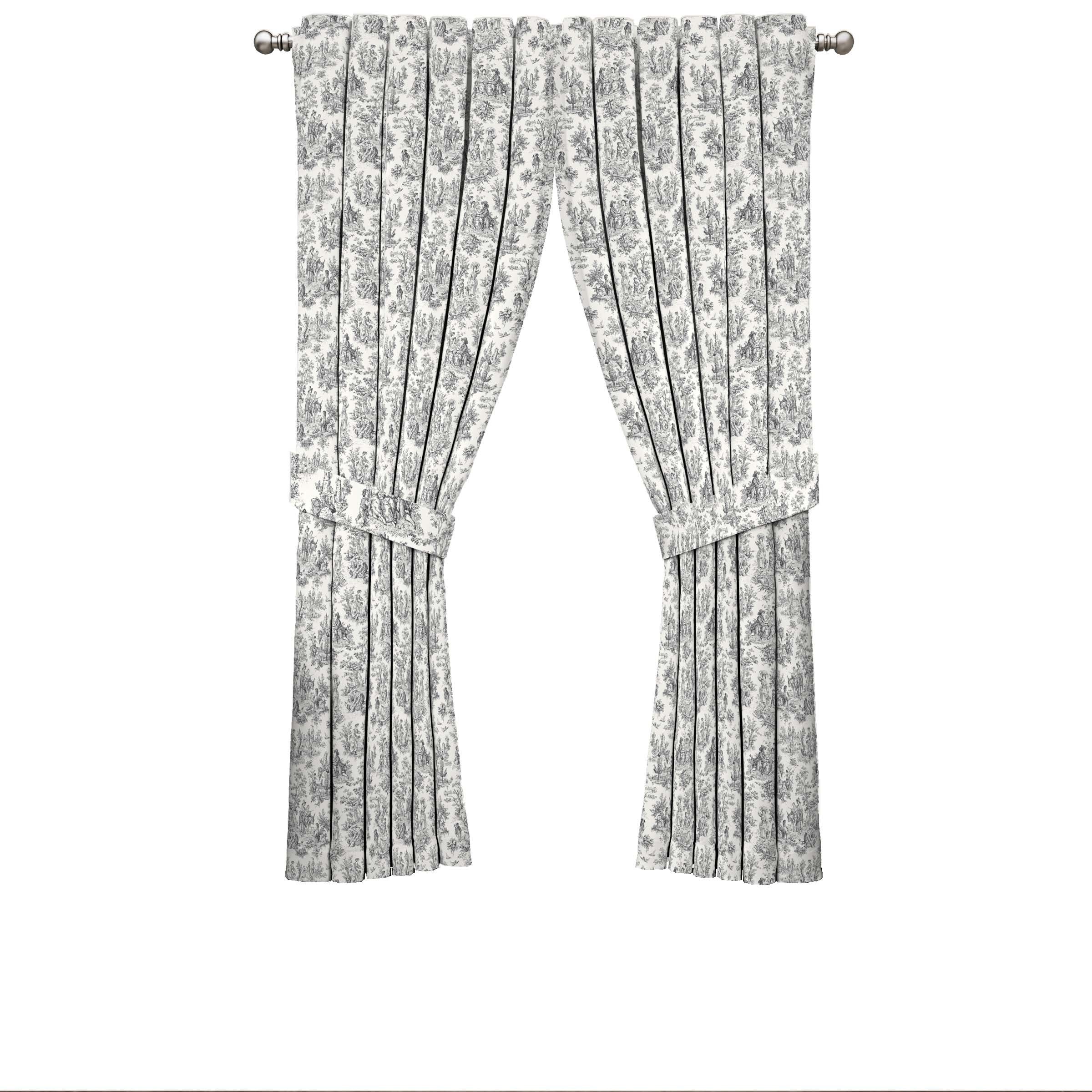Onyx Floral Cotton Light-Filtering Rod Pocket Curtain Panel