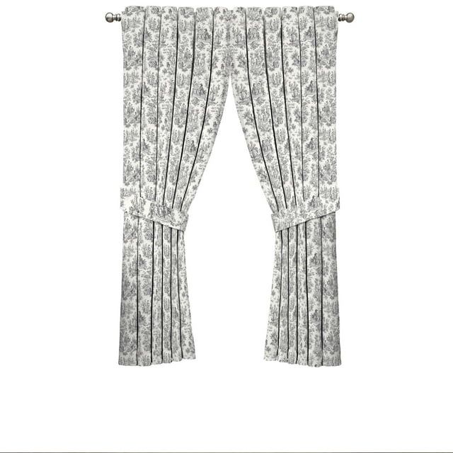 Onyx Floral Cotton Light-Filtering Rod Pocket Curtain Panel