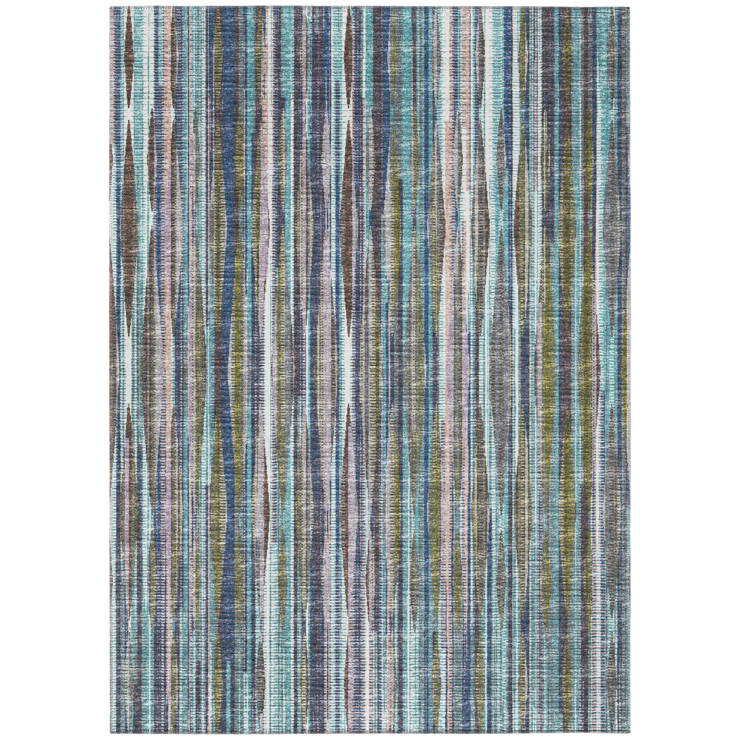 Plum Striped Synthetic Flat Woven 3' x 5' Area Rug