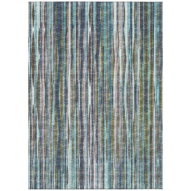 Plum Striped Synthetic Flat Woven 3' x 5' Area Rug