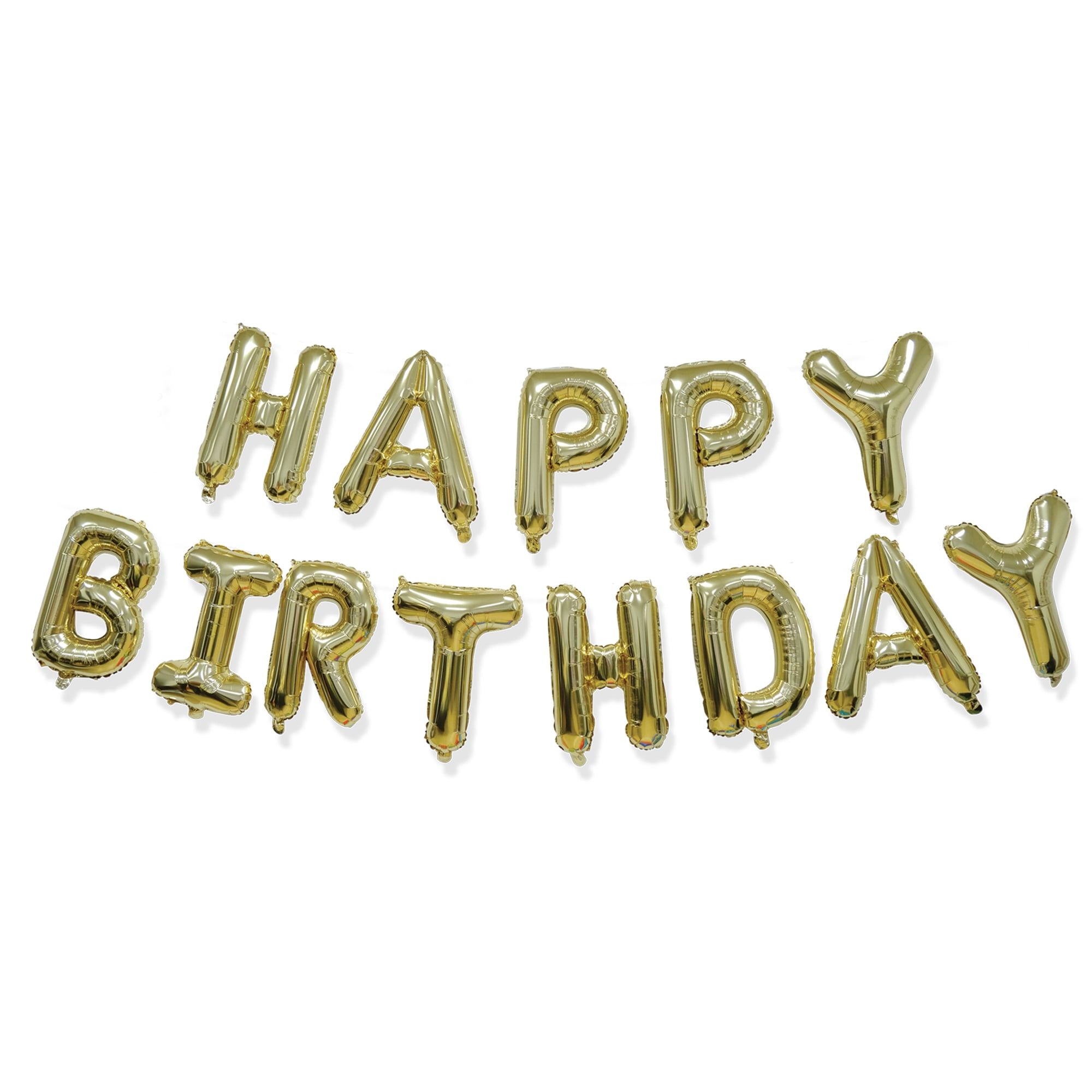 Gold Foil Happy Birthday Alphabet Balloon Banner