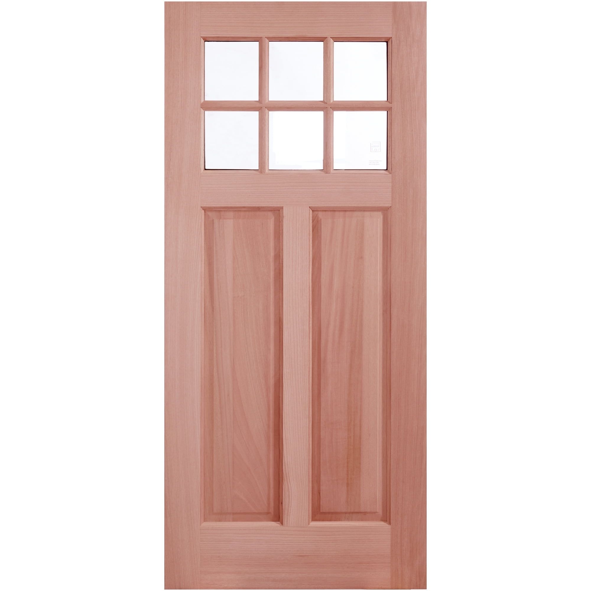 Craftsman Mahogany Front Door with Clear Glass Panels 36''x80''