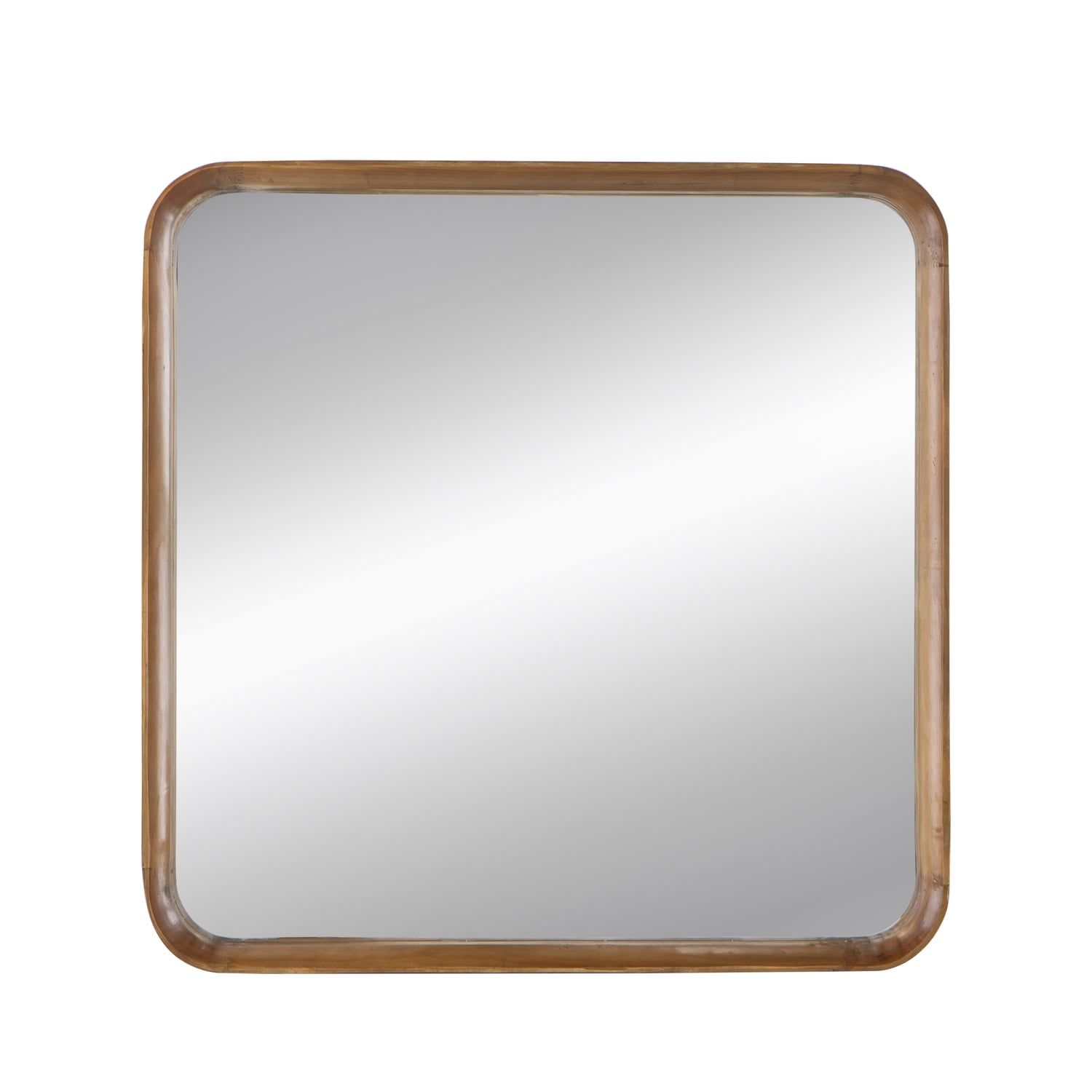 Wayne Light Brown Wood Square Wall Mirror