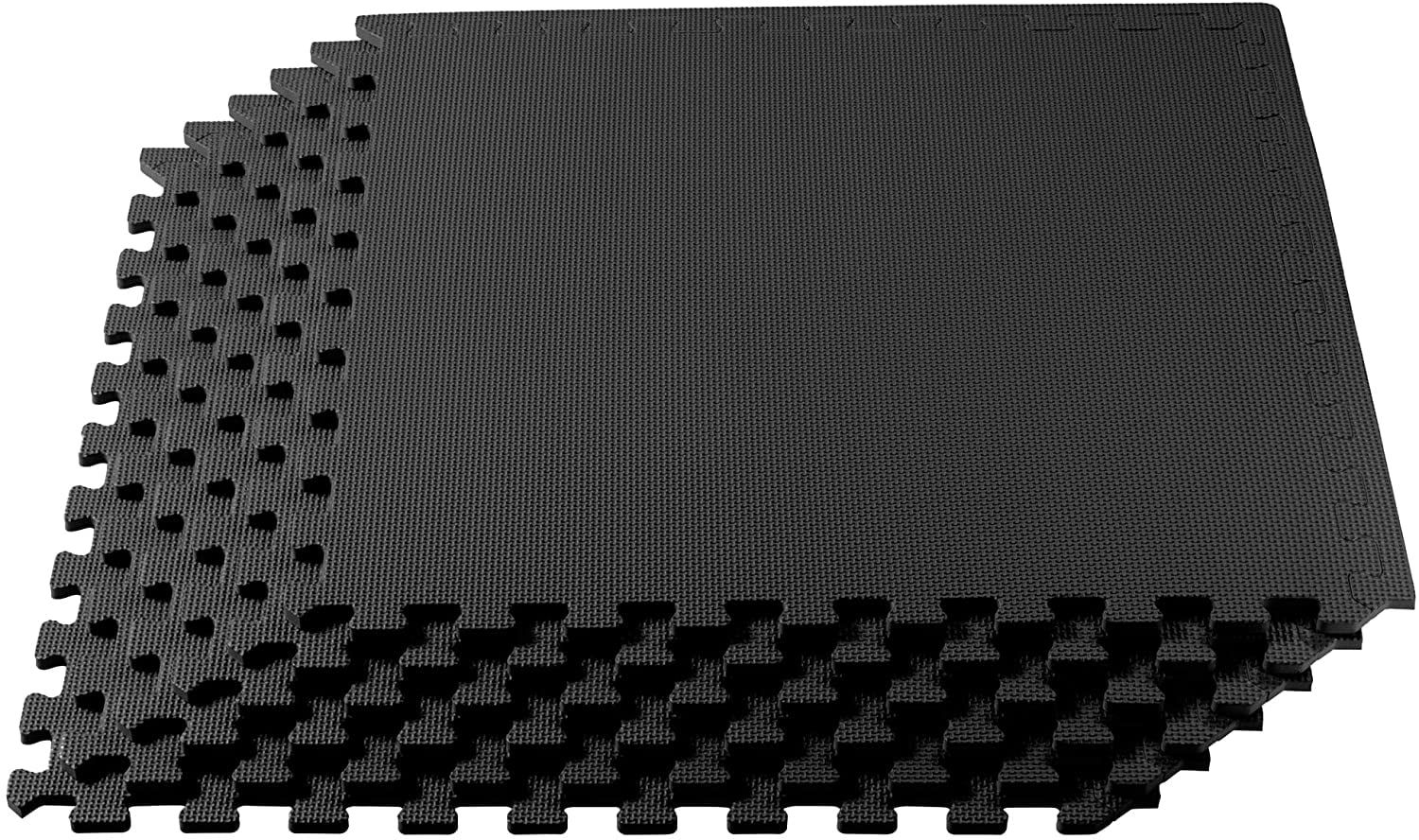 Black 3/4 Inch Thick EVA Foam Interlocking Gym Floor Tiles