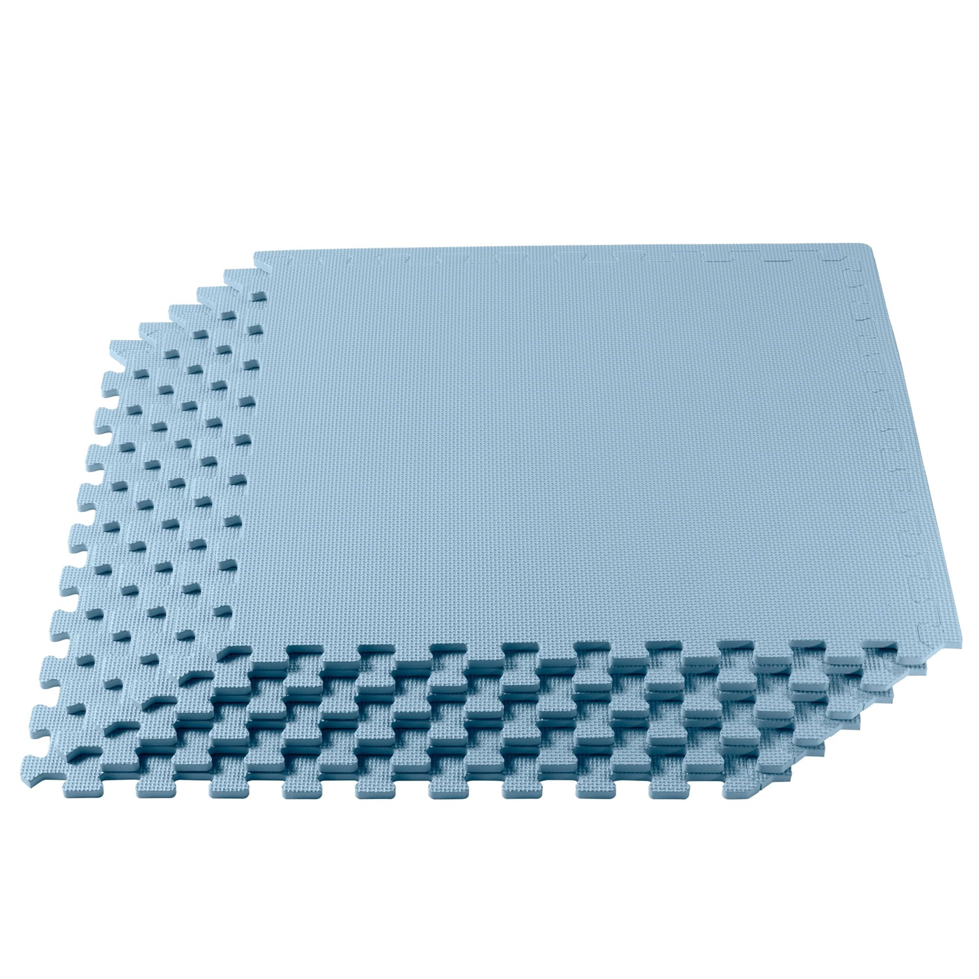 Sky Blue EVA Foam Interlocking Exercise Floor Mat, 24 Sq Ft