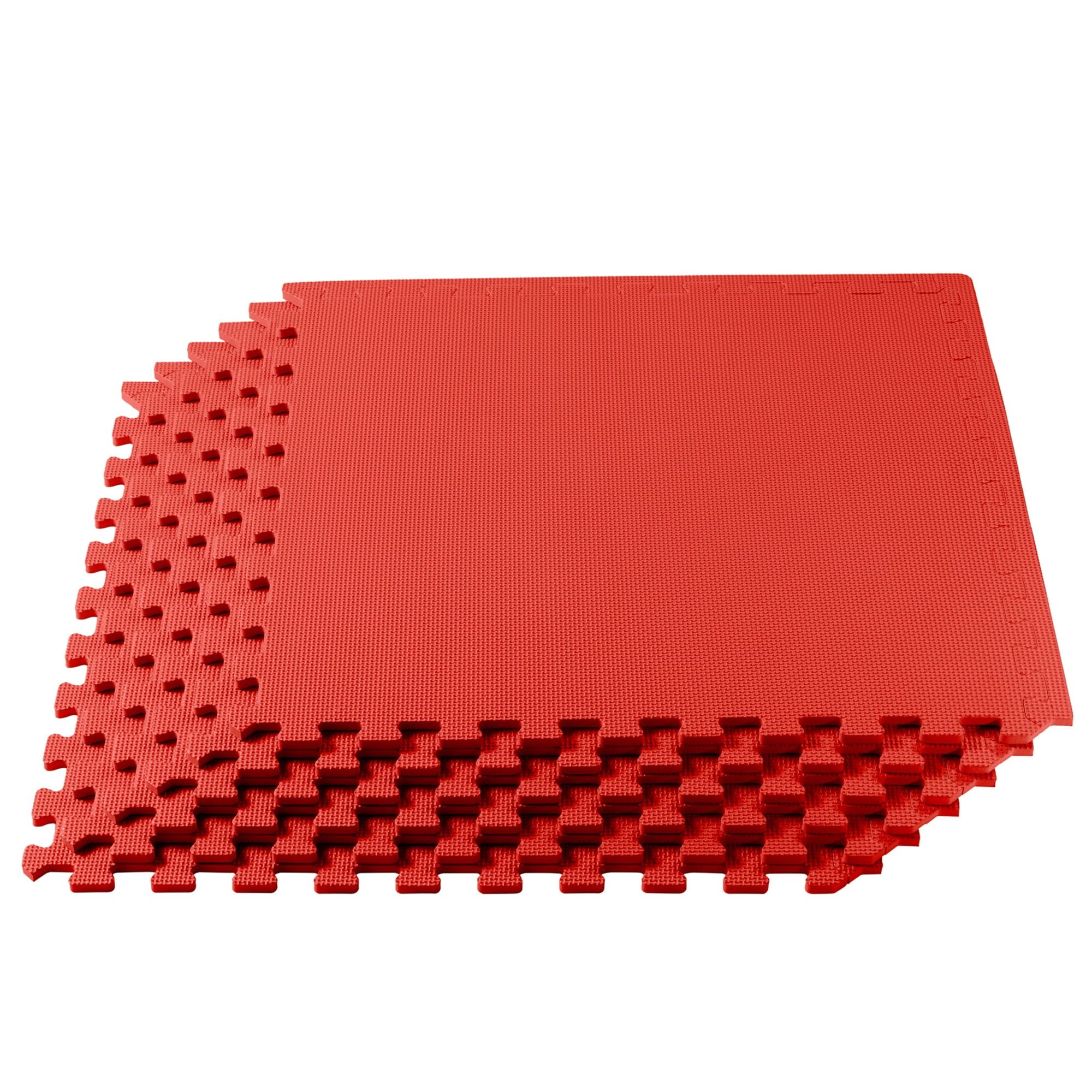 Red EVA Foam Interlocking Square Anti-Fatigue Floor Mat, 24" x 24"